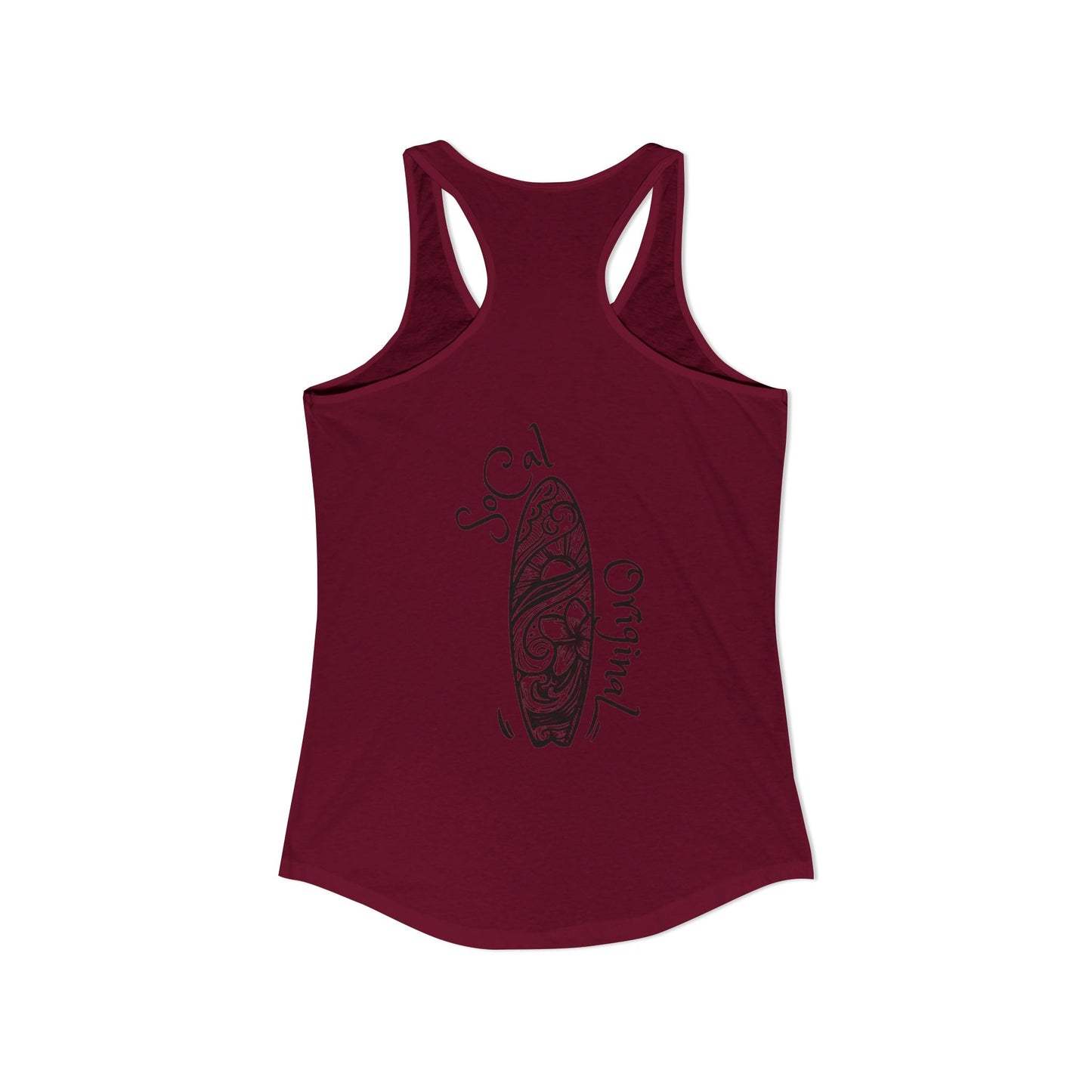 SoCal Original Script + Surfboard Women's Ideal Racerback Tank