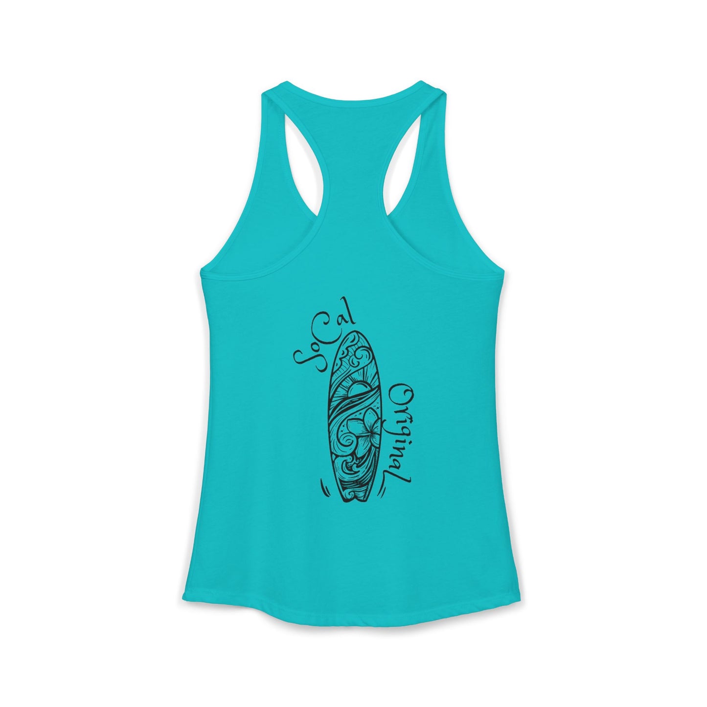 SoCal Original Script + Surfboard Women's Ideal Racerback Tank
