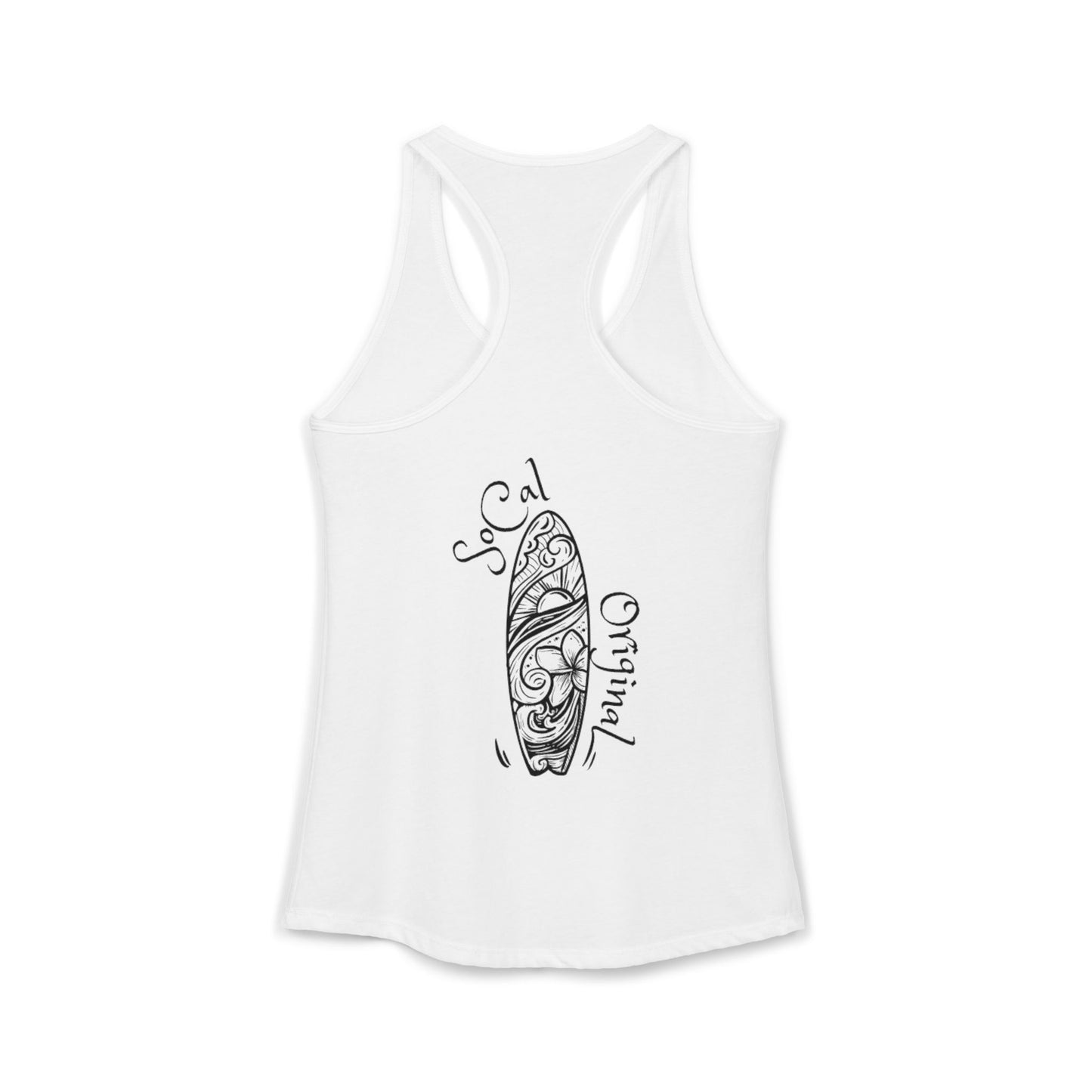 SoCal Original Script + Surfboard Women's Ideal Racerback Tank