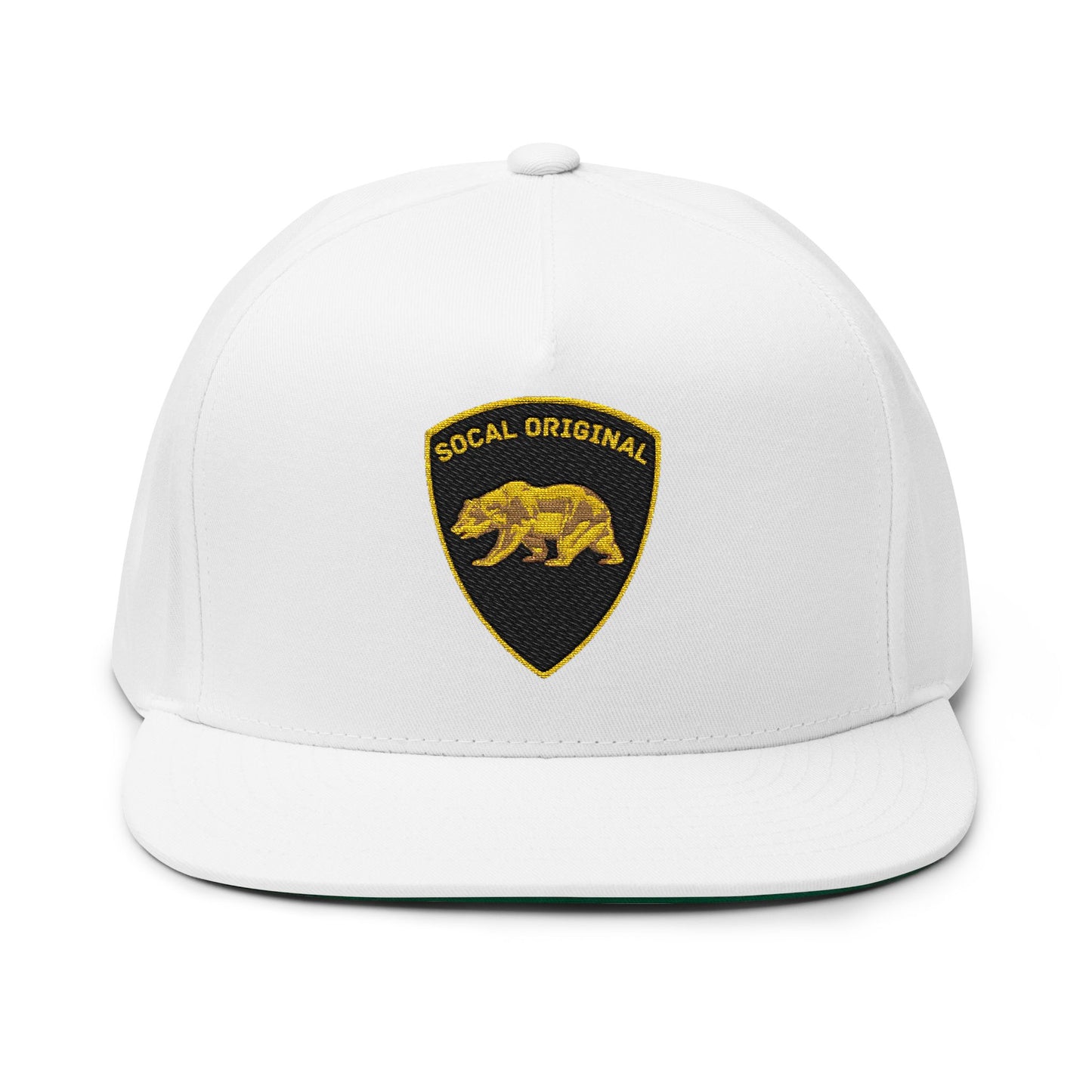 Gold Bear Shield Flat Bill Cap (Embroidery)