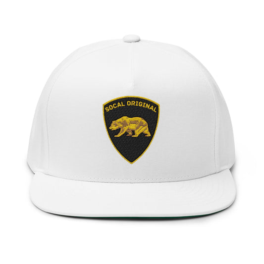 Gold Bear Shield Flat Bill Cap (Embroidery)