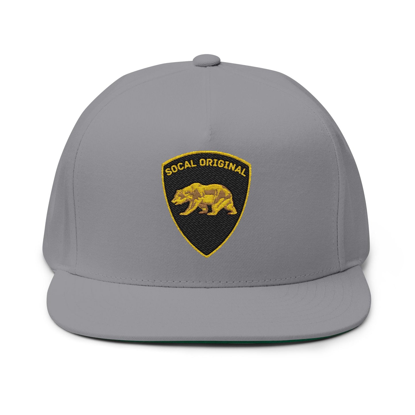 Gold Bear Shield Flat Bill Cap (Embroidery)