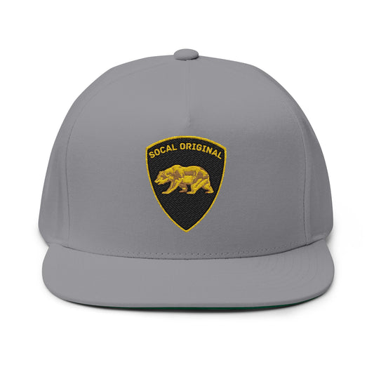 Gold Bear Shield Flat Bill Cap (Embroidery)