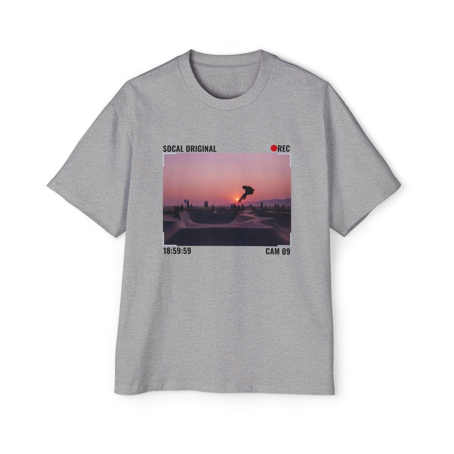 Venice Skatepark Sunset Men's Heavy Oversized Tee