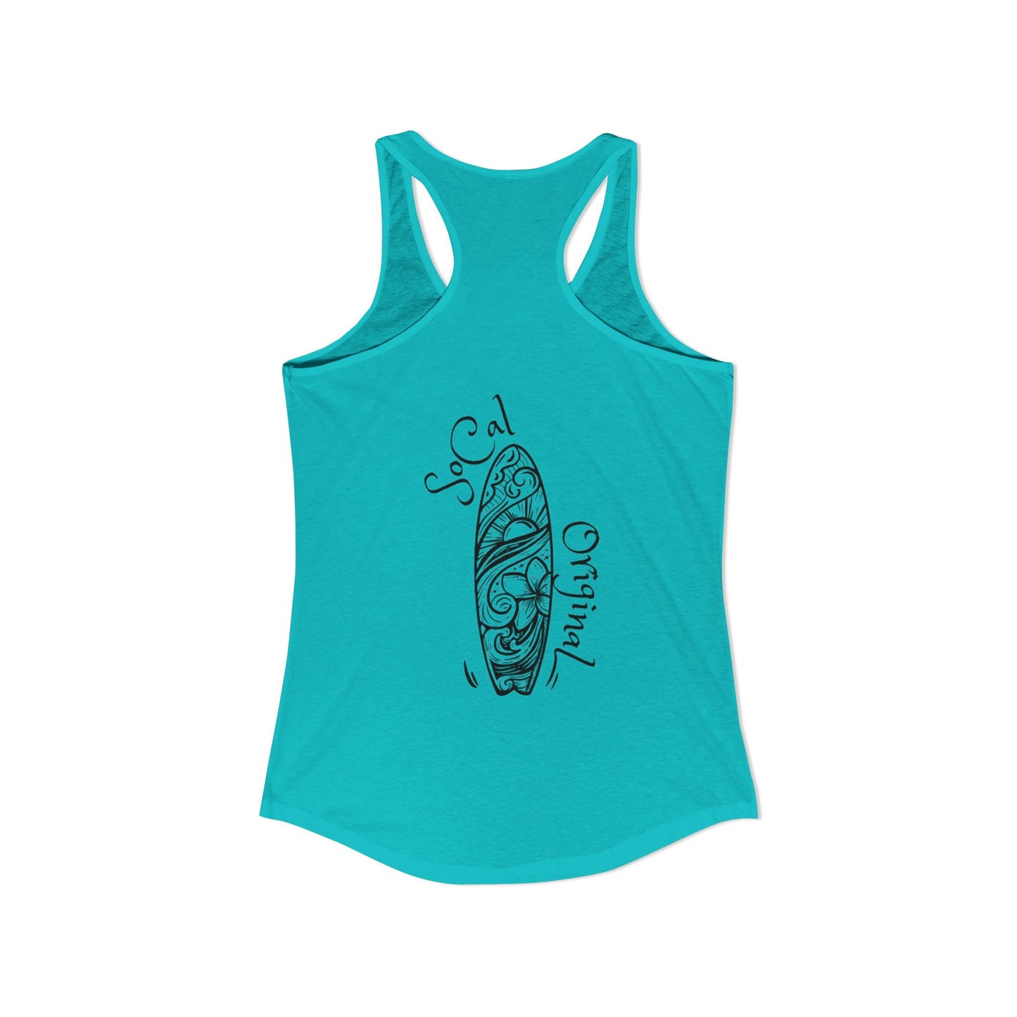 SoCal Original Script + Surfboard Women's Ideal Racerback Tank