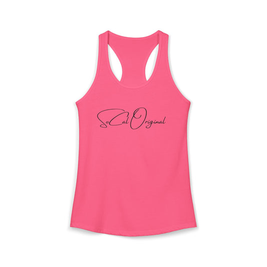 SoCal Original Script + Surfboard Women's Ideal Racerback Tank