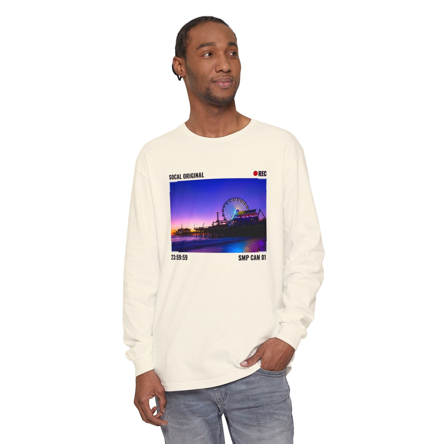 Santa Monica Pier SMP CAM 01 Unisex Garment-dyed Long Sleeve T-Shirt