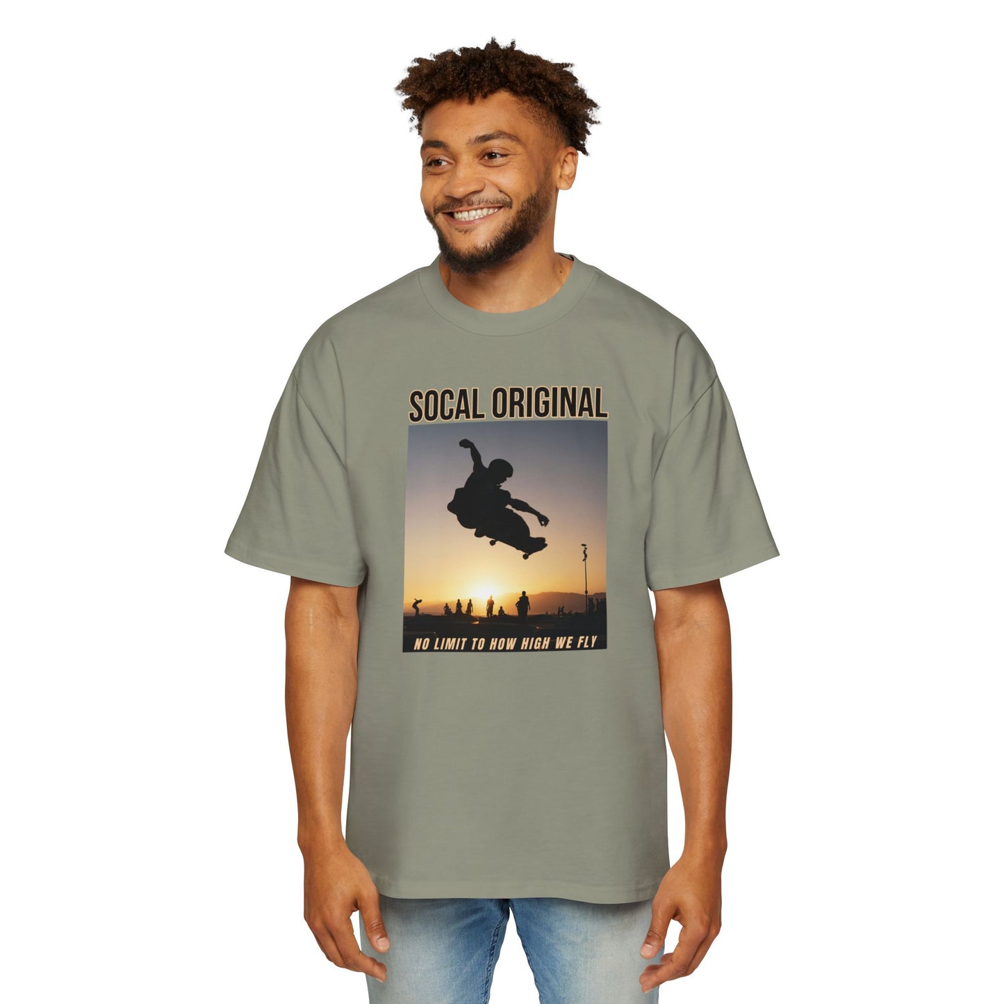 No Limit To HOw High We Fly Men's Heavy Oversized Tee