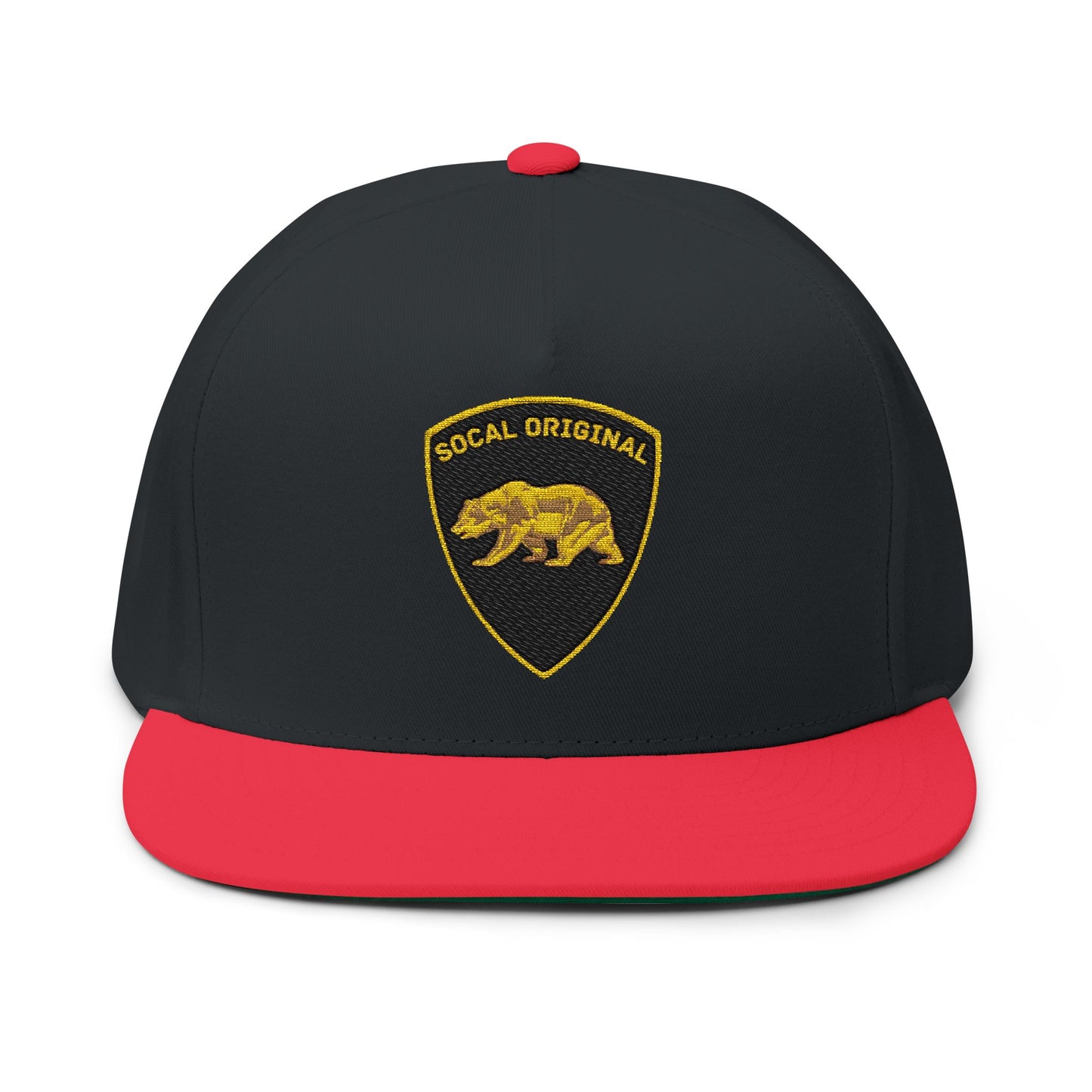 Gold Bear Shield Flat Bill Cap (Embroidery)