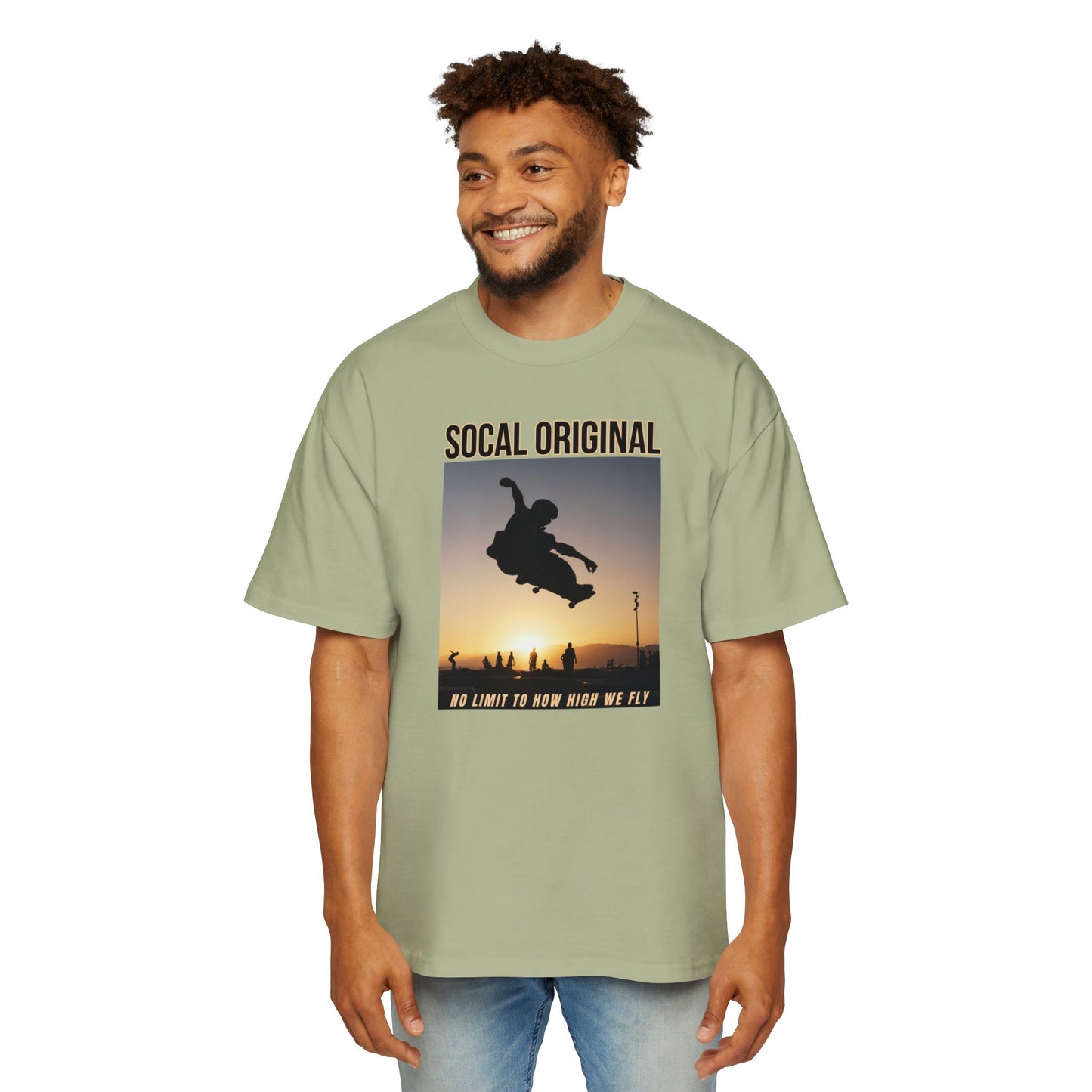 No Limit To HOw High We Fly Men's Heavy Oversized Tee