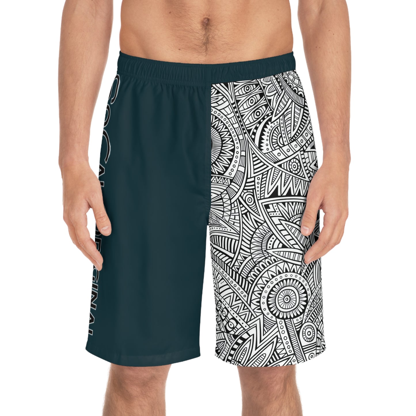 Tribal Split Men's Board Shorts (AOP)