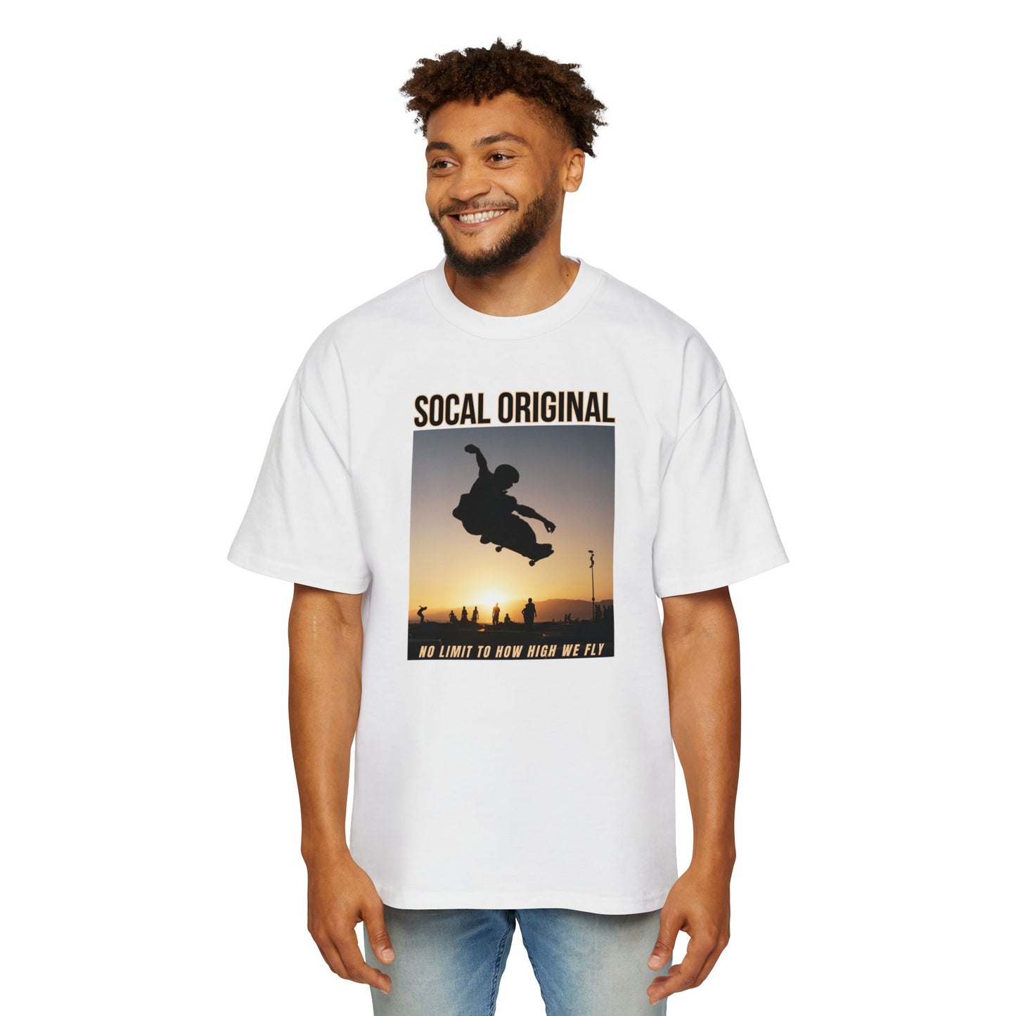 No Limit To HOw High We Fly Men's Heavy Oversized Tee