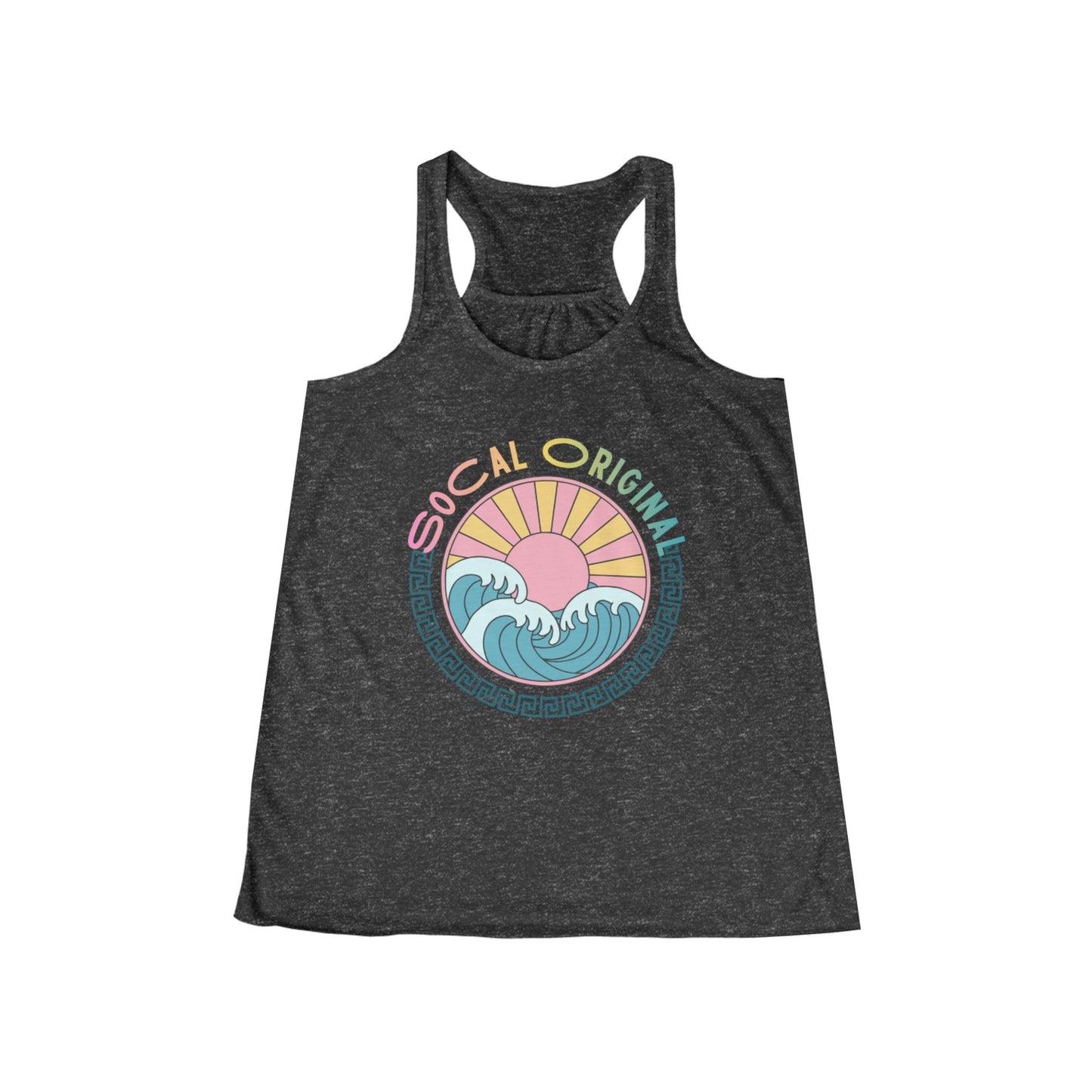 SoCal Original Retro Sunset Women's Flowy Racerback Tank