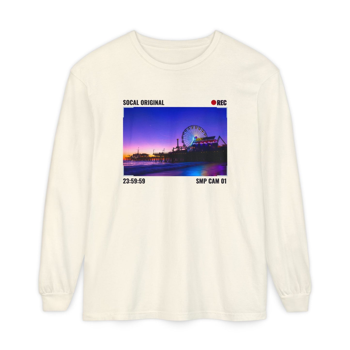 Santa Monica Pier SMP CAM 01 Unisex Garment-dyed Long Sleeve T-Shirt
