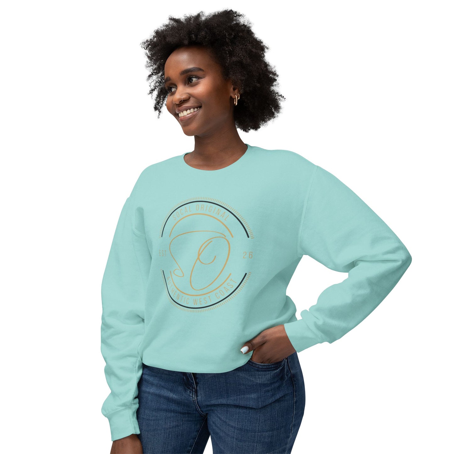SoCal Original Badge Unisex Lightweight Crewneck Sweatshirt