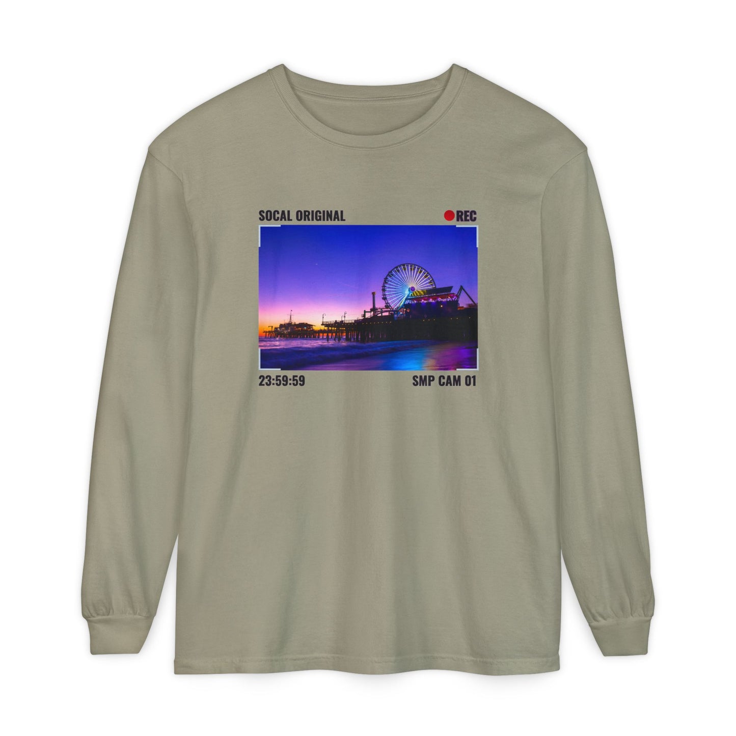 Santa Monica Pier SMP CAM 01 Unisex Garment-dyed Long Sleeve T-Shirt