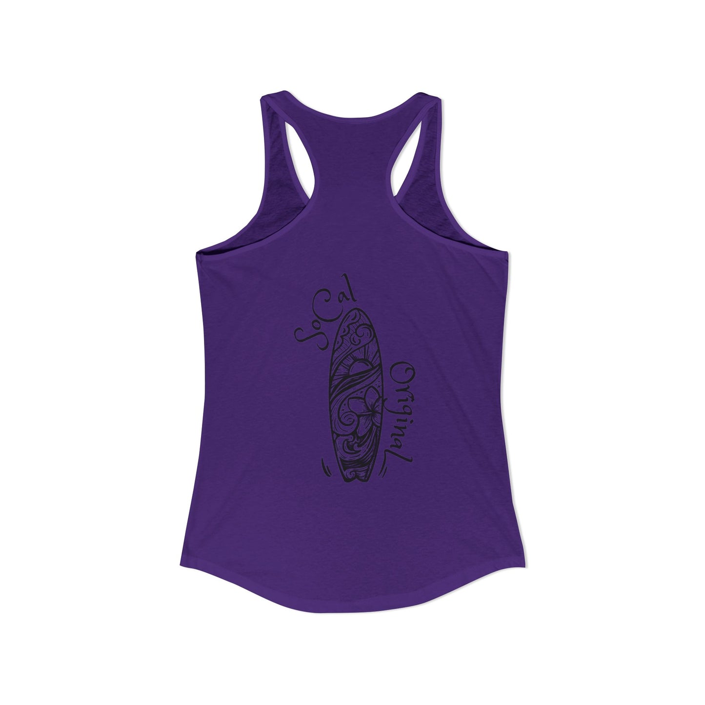 SoCal Original Script + Surfboard Women's Ideal Racerback Tank