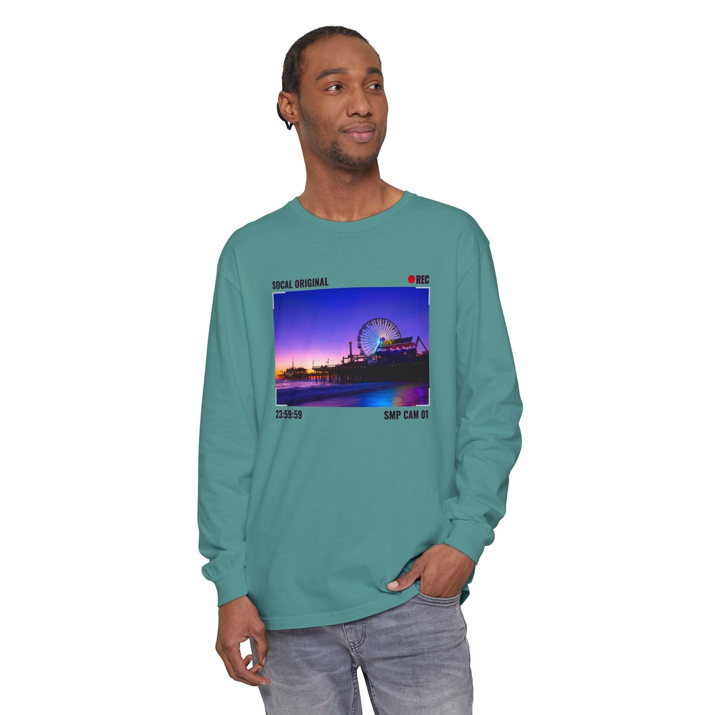 Santa Monica Pier SMP CAM 01 Unisex Garment-dyed Long Sleeve T-Shirt