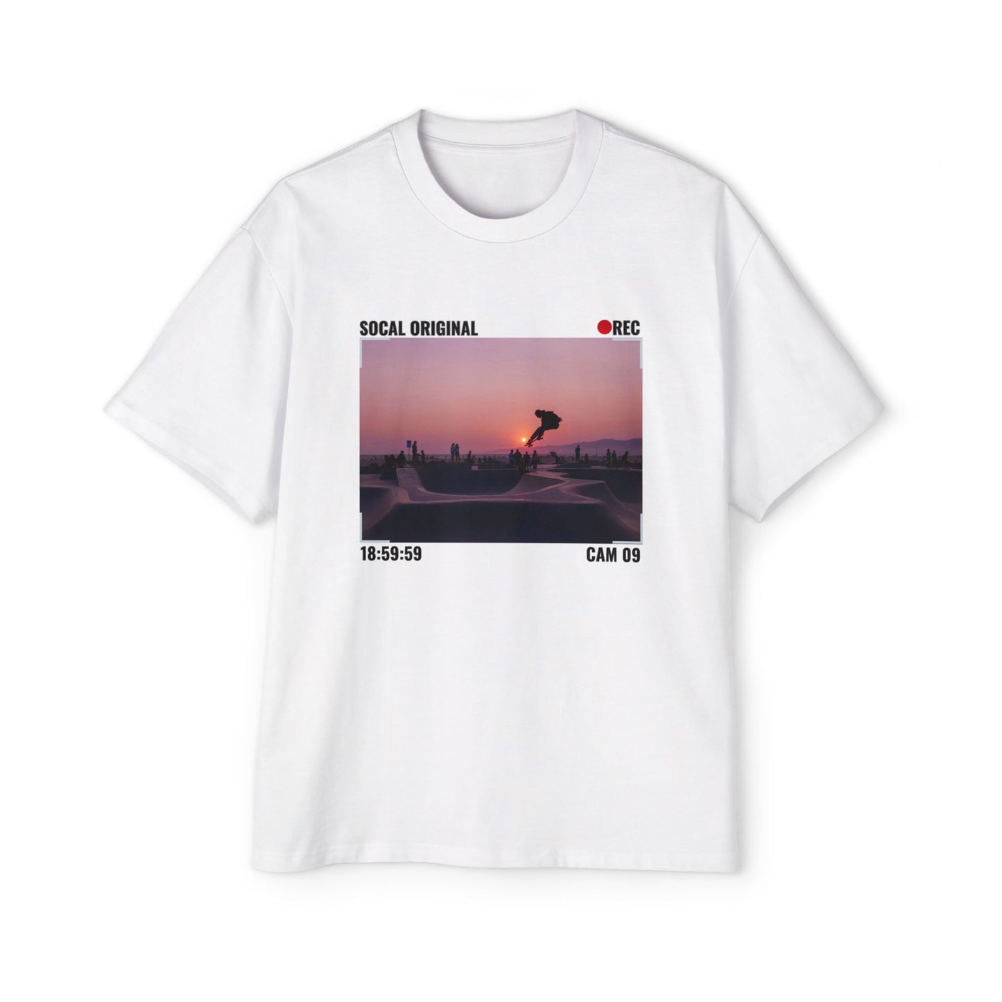 Venice Skatepark Sunset Men's Heavy Oversized Tee