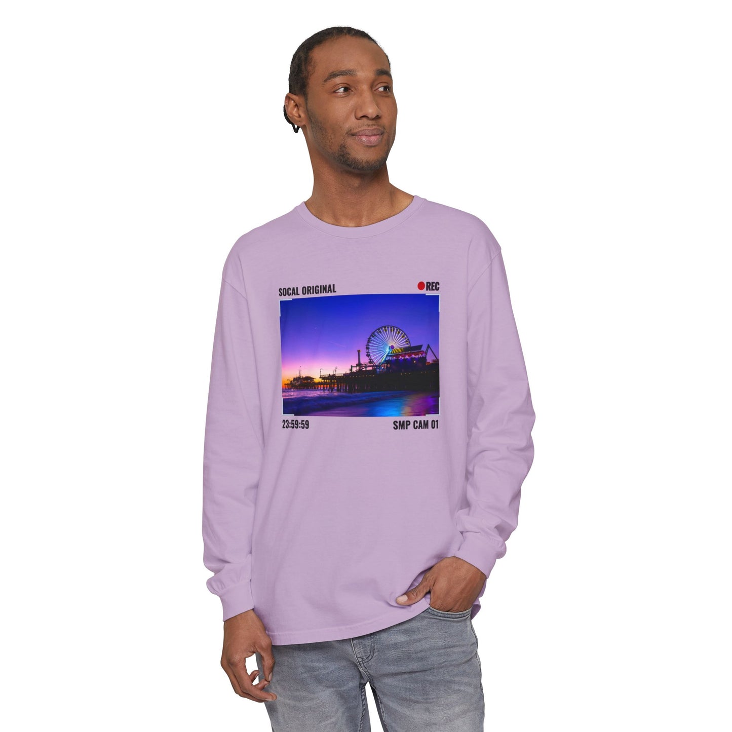 Santa Monica Pier SMP CAM 01 Unisex Garment-dyed Long Sleeve T-Shirt