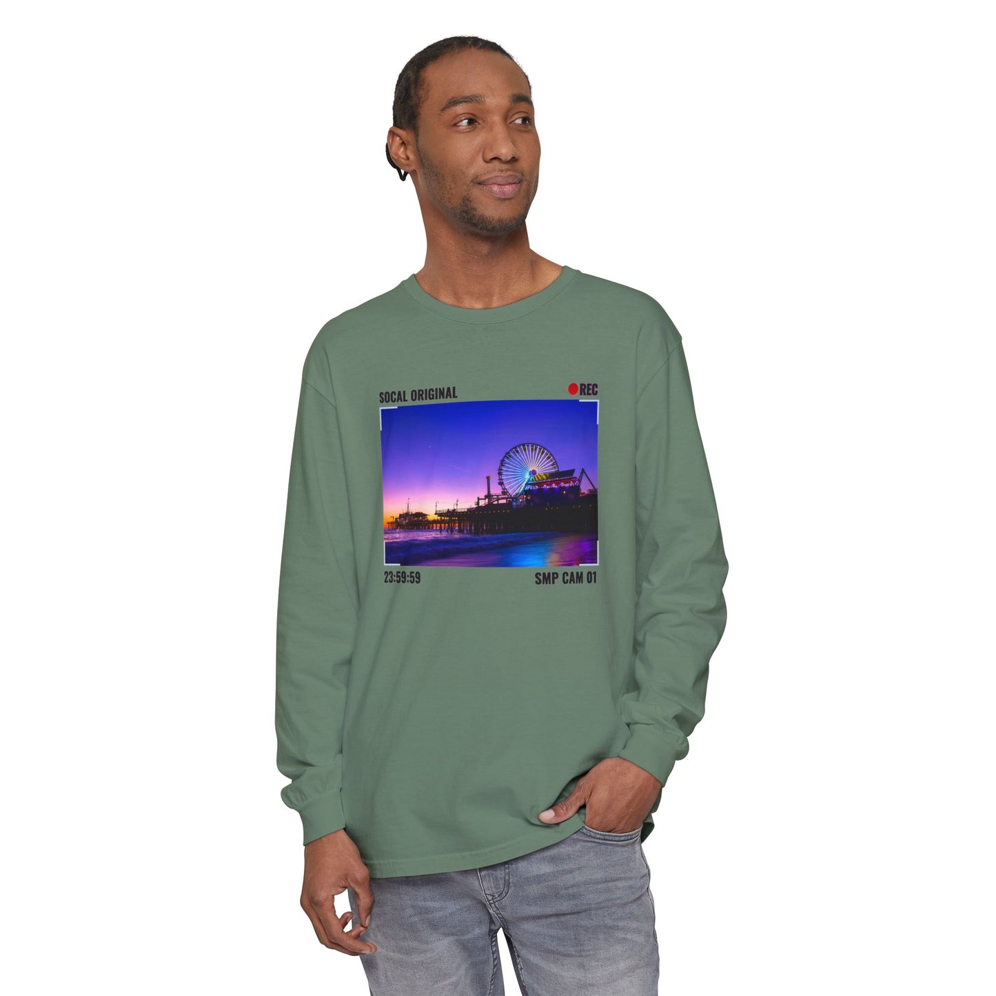 Santa Monica Pier SMP CAM 01 Unisex Garment-dyed Long Sleeve T-Shirt