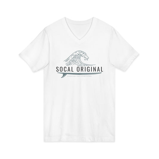 SoCal Original Wave Logo Unisex Jersey Short Sleeve V-Neck Tee
