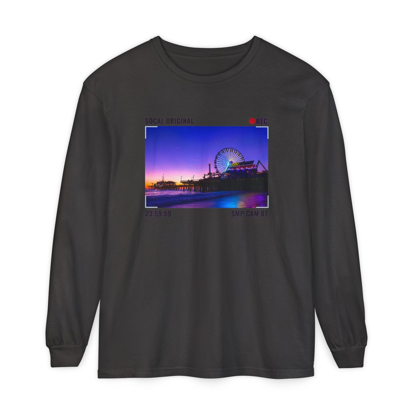 Santa Monica Pier SMP CAM 01 Unisex Garment-dyed Long Sleeve T-Shirt