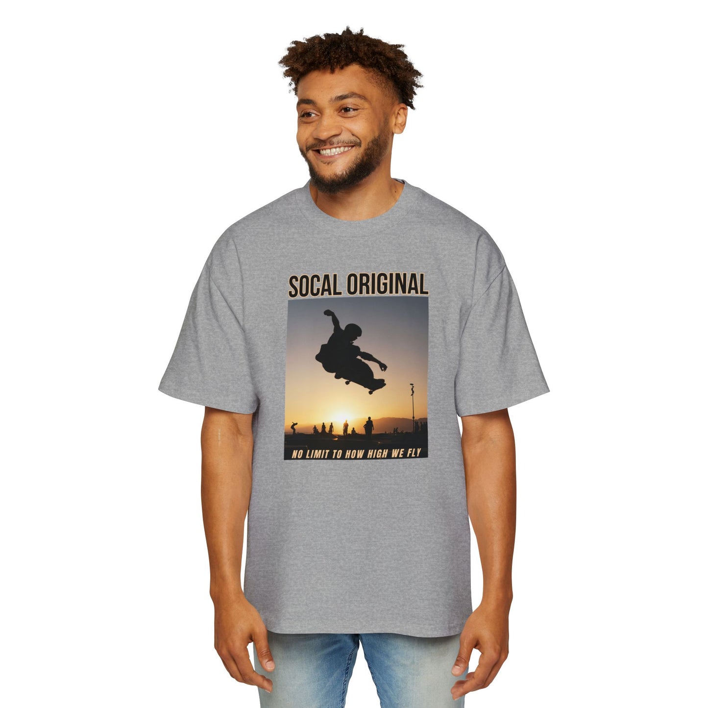 No Limit To HOw High We Fly Men's Heavy Oversized Tee