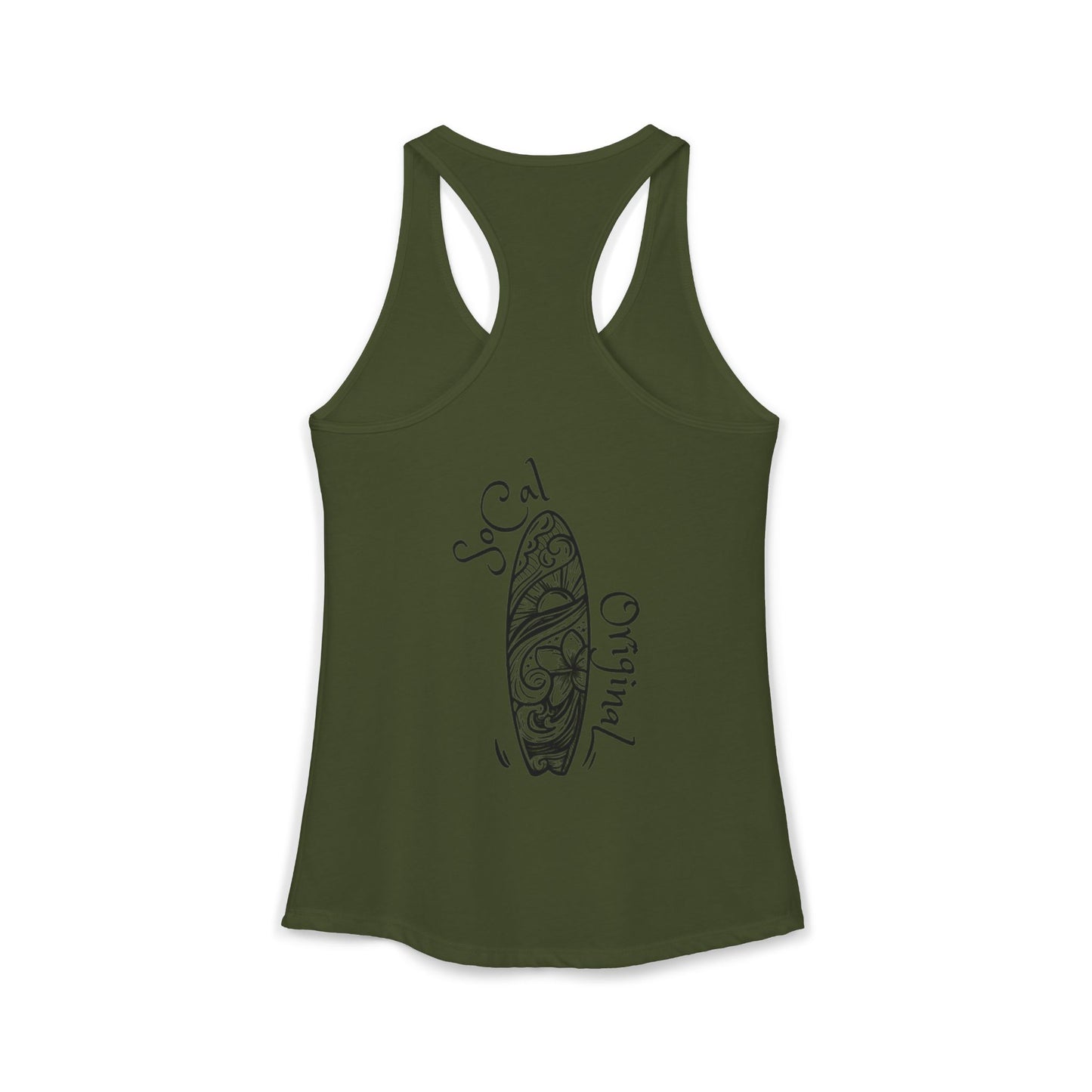 SoCal Original Script + Surfboard Women's Ideal Racerback Tank
