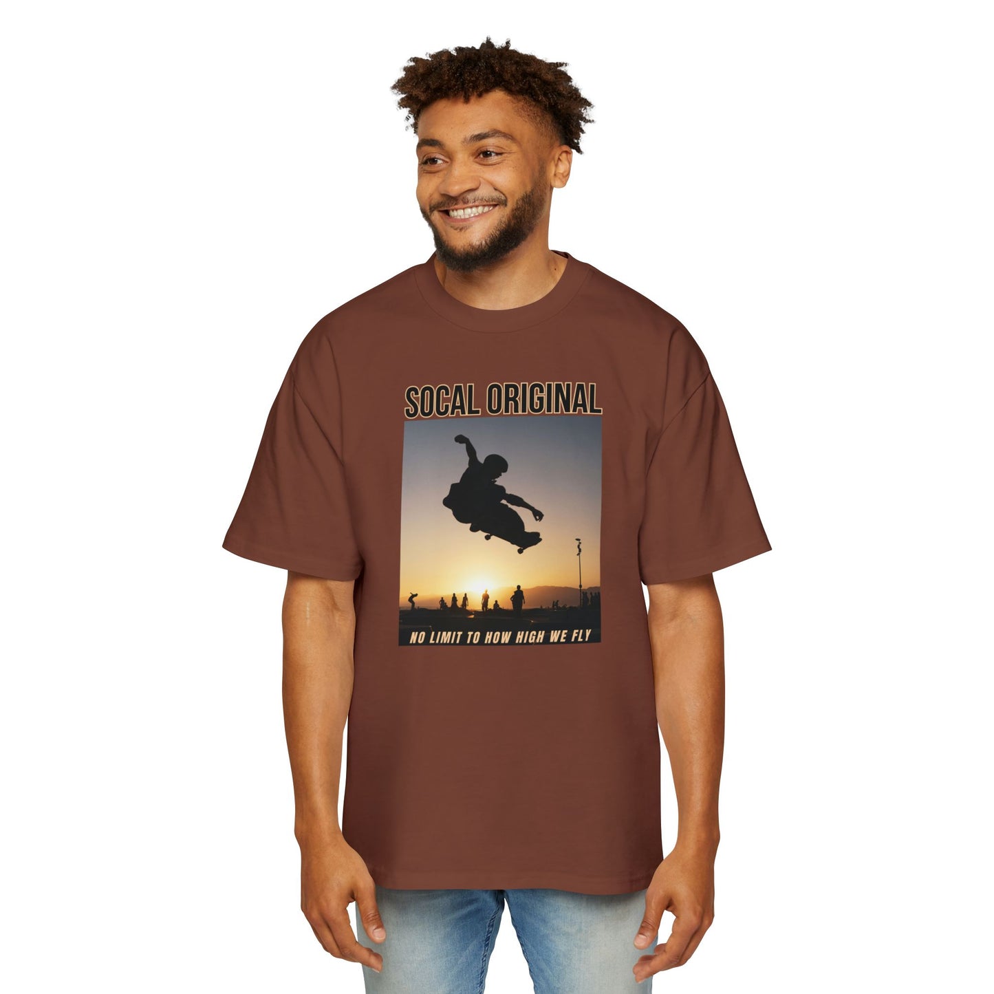 No Limit To HOw High We Fly Men's Heavy Oversized Tee