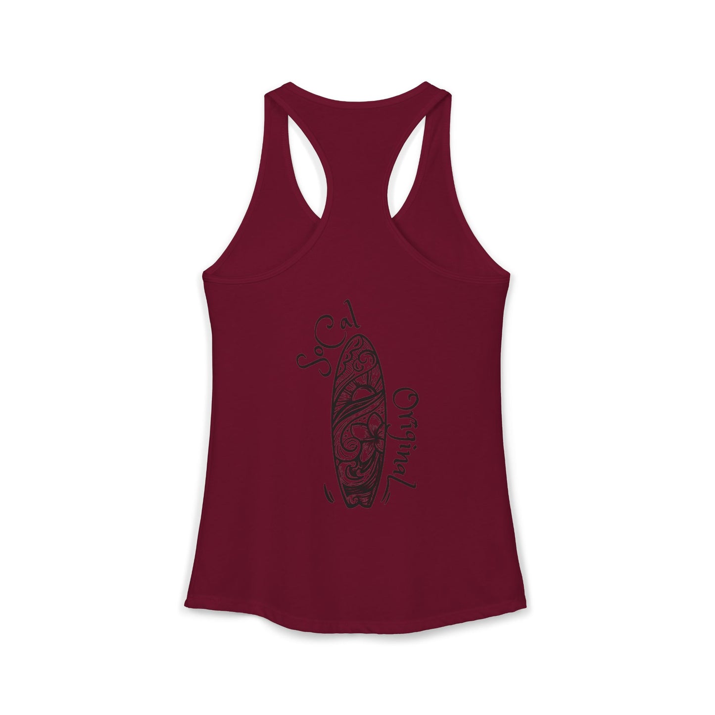 SoCal Original Script + Surfboard Women's Ideal Racerback Tank