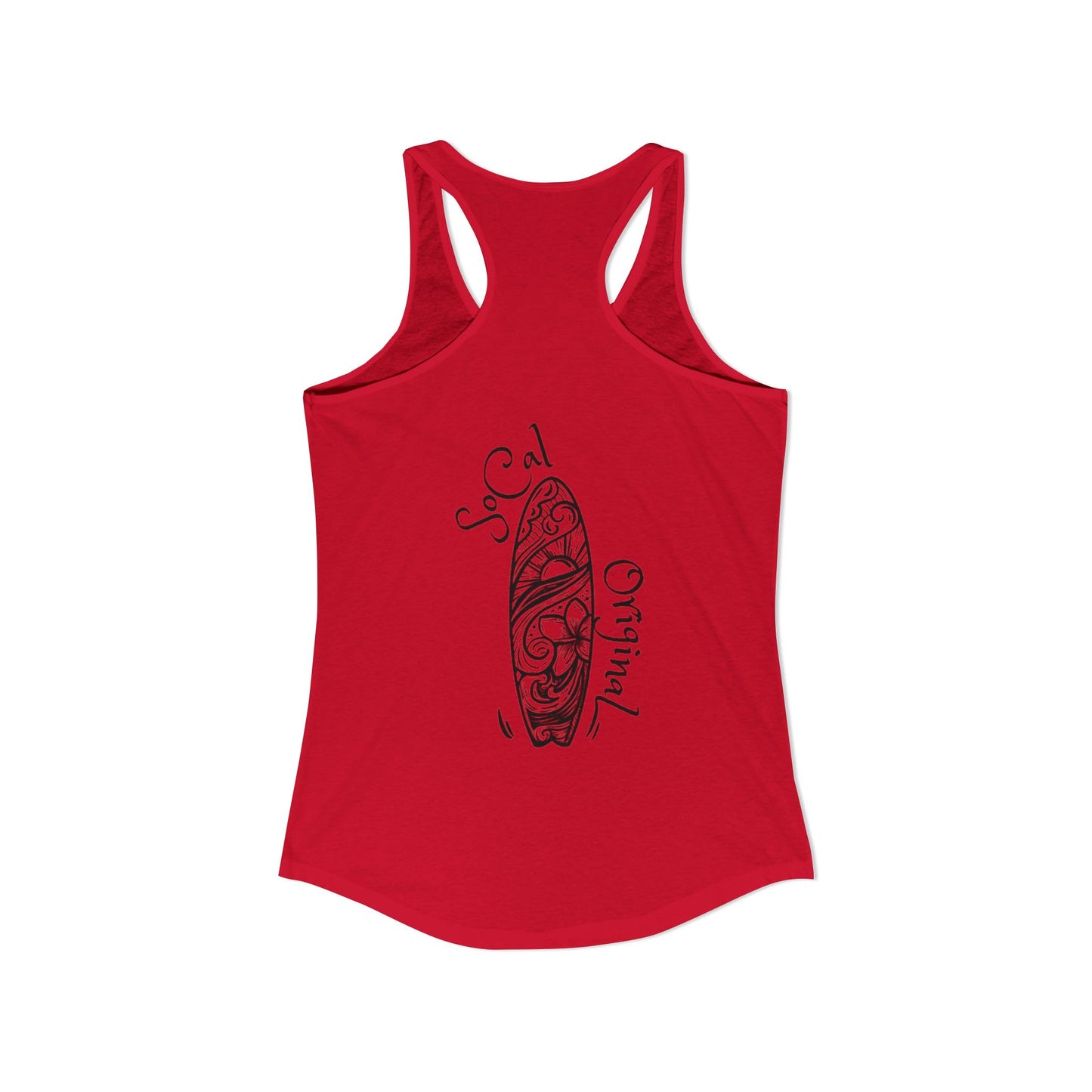 SoCal Original Script + Surfboard Women's Ideal Racerback Tank