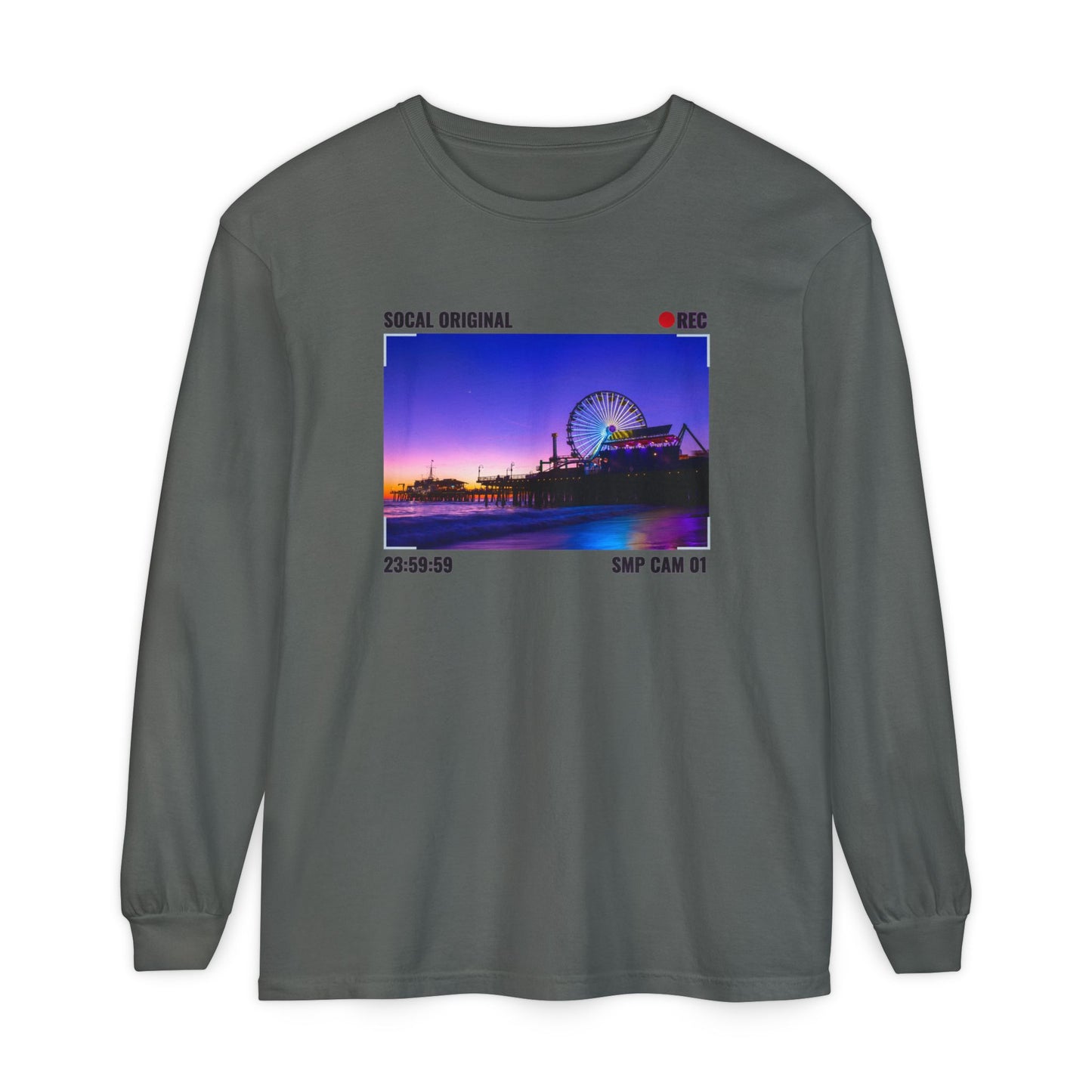 Santa Monica Pier SMP CAM 01 Unisex Garment-dyed Long Sleeve T-Shirt