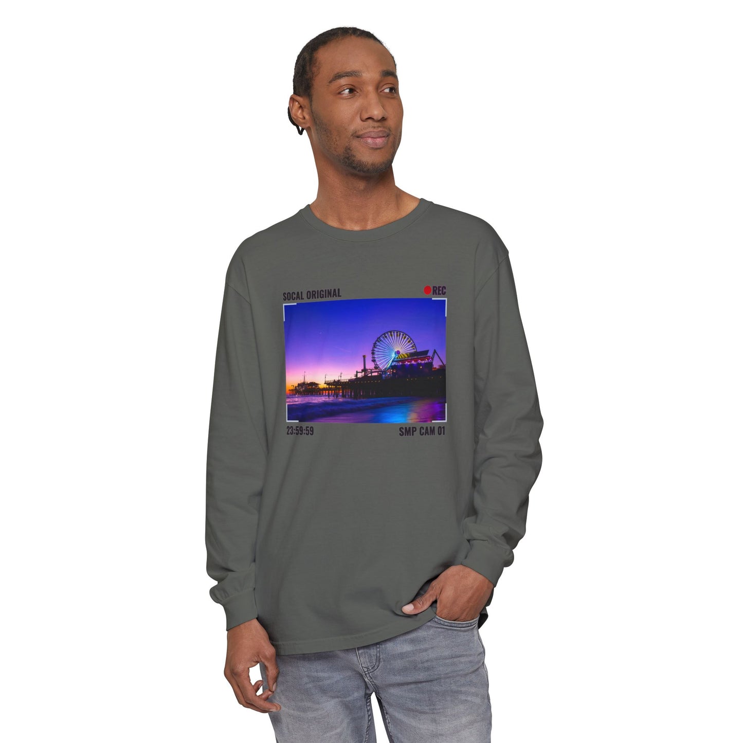 Santa Monica Pier SMP CAM 01 Unisex Garment-dyed Long Sleeve T-Shirt