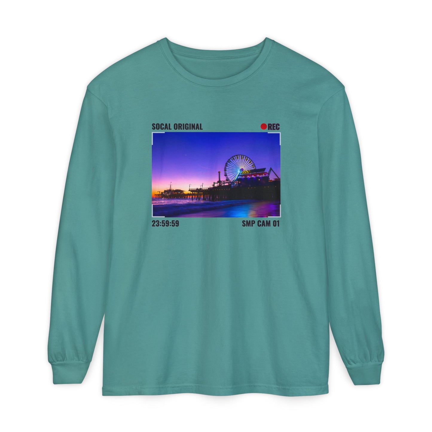 Santa Monica Pier SMP CAM 01 Unisex Garment-dyed Long Sleeve T-Shirt