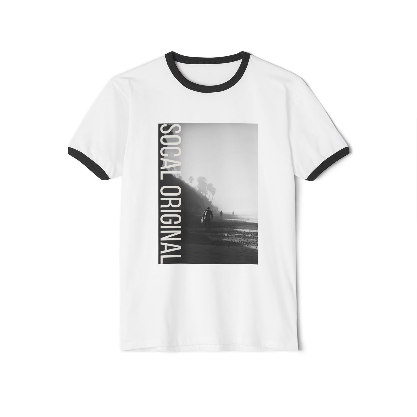 Surfer at Dawn Unisex Cotton Ringer T-Shirt