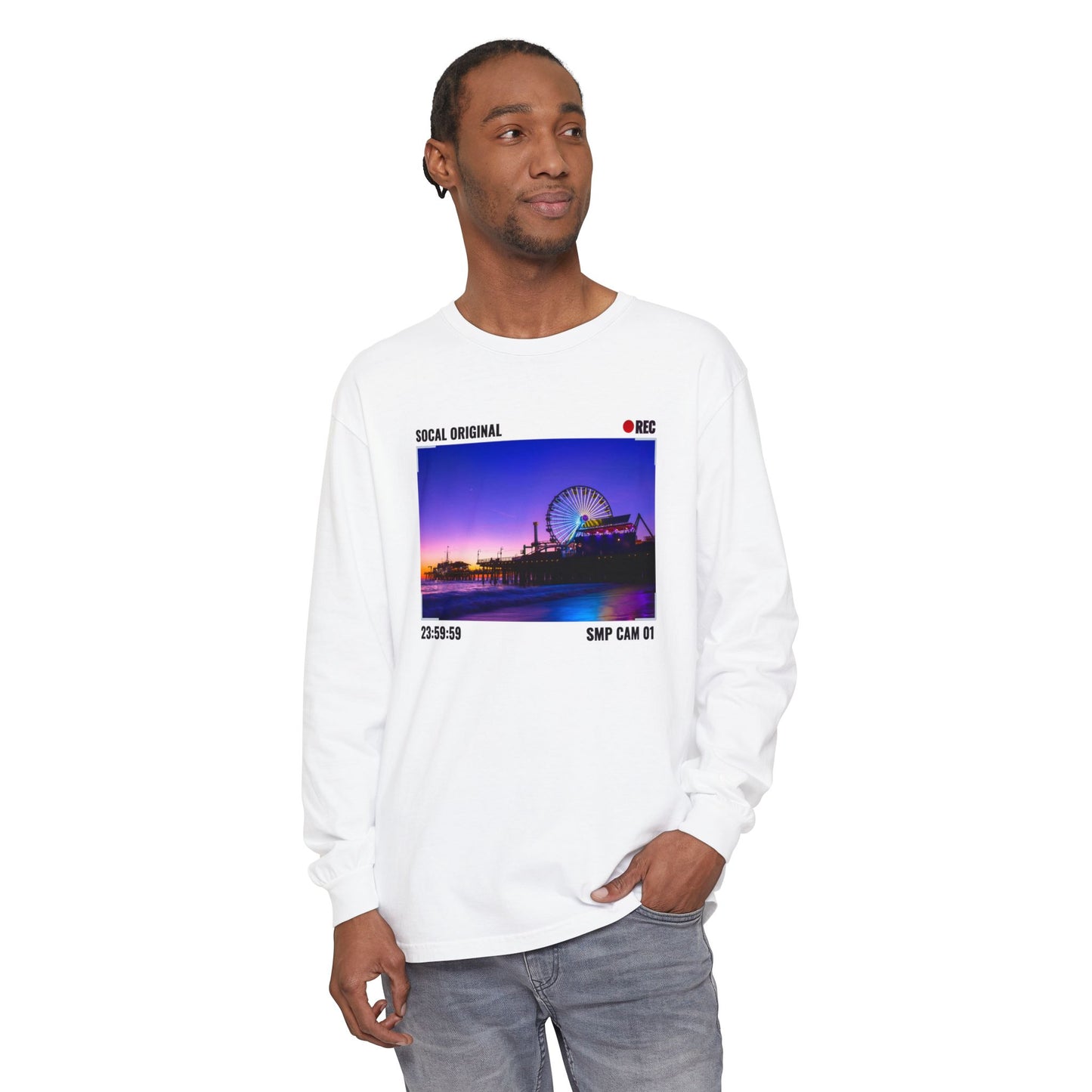 Santa Monica Pier SMP CAM 01 Unisex Garment-dyed Long Sleeve T-Shirt