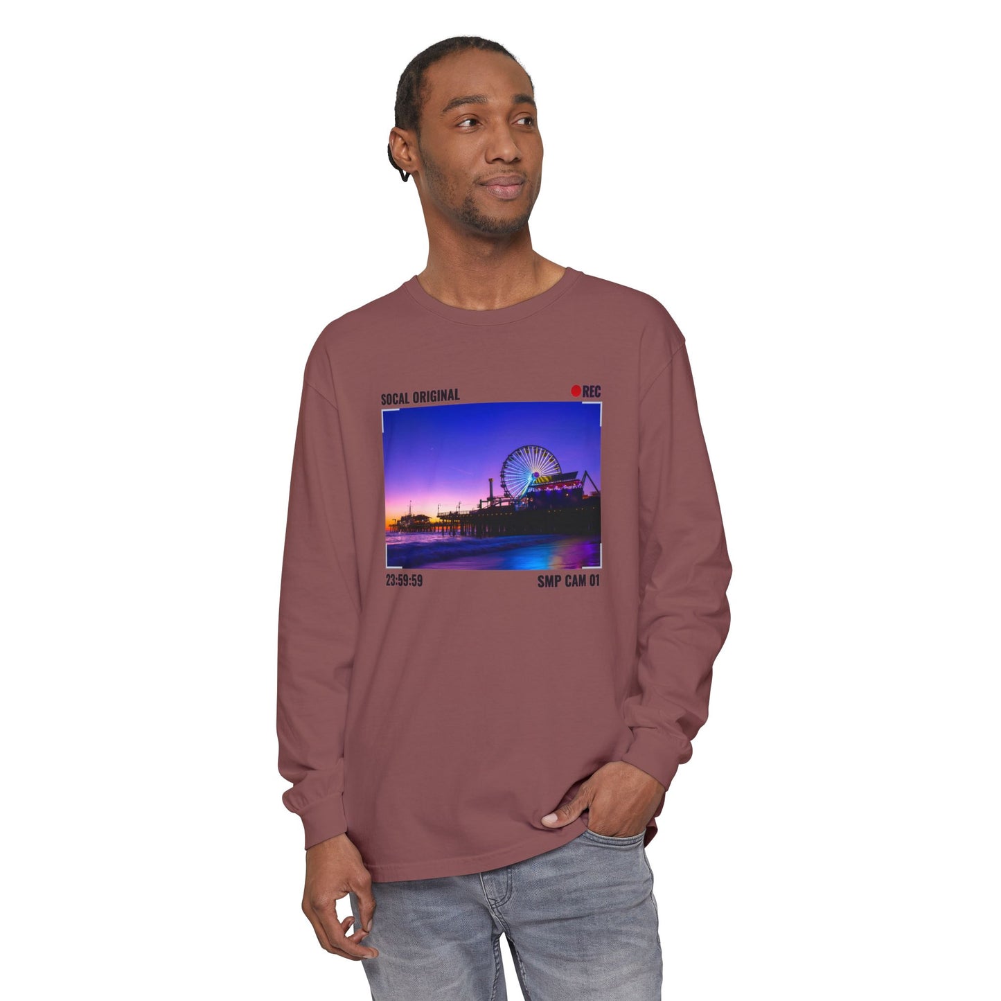 Santa Monica Pier SMP CAM 01 Unisex Garment-dyed Long Sleeve T-Shirt
