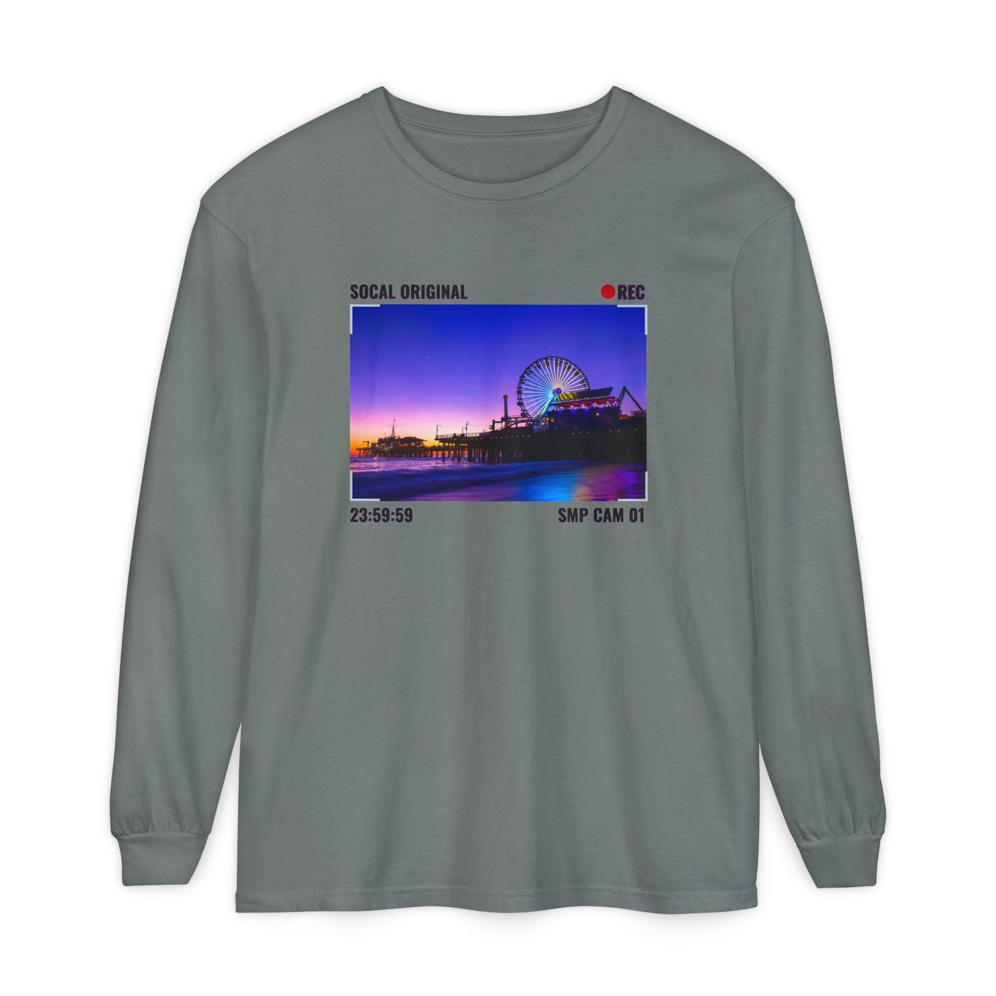 Santa Monica Pier SMP CAM 01 Unisex Garment-dyed Long Sleeve T-Shirt