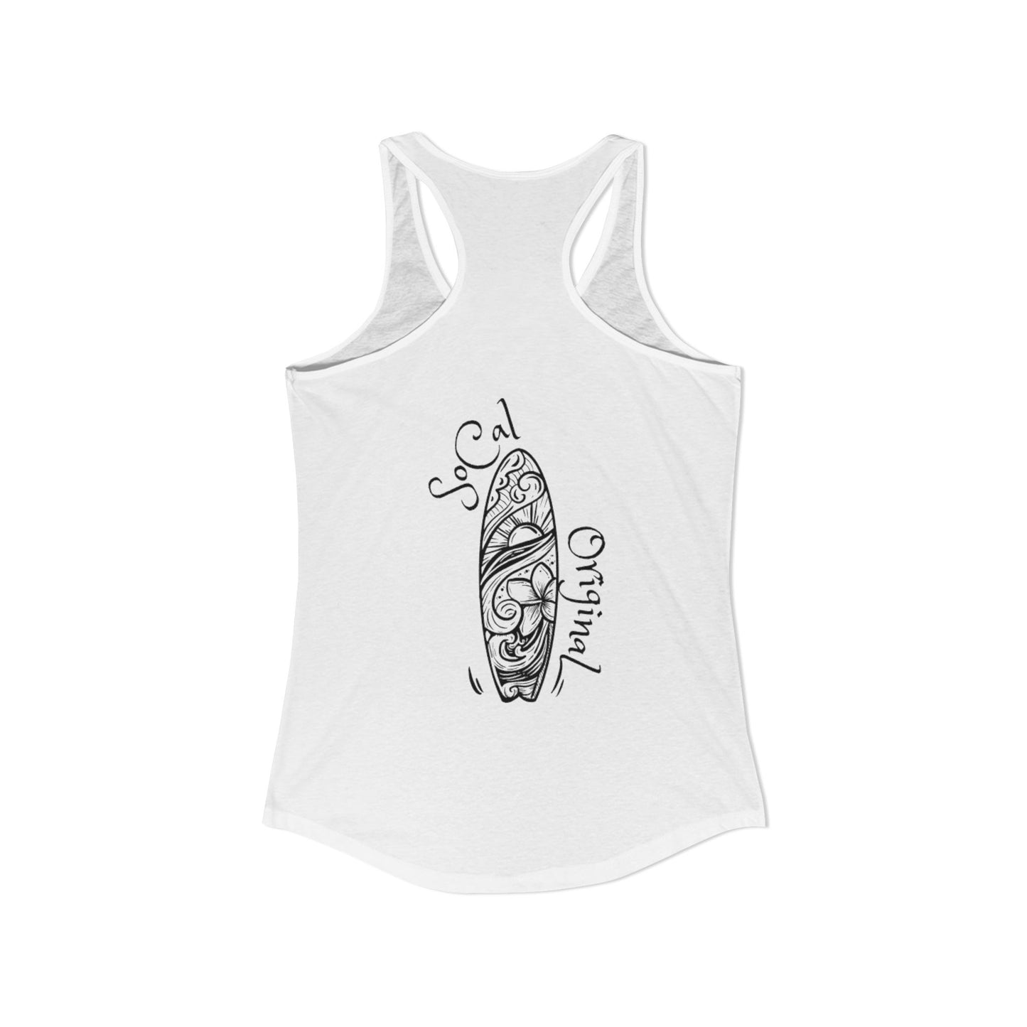SoCal Original Script + Surfboard Women's Ideal Racerback Tank
