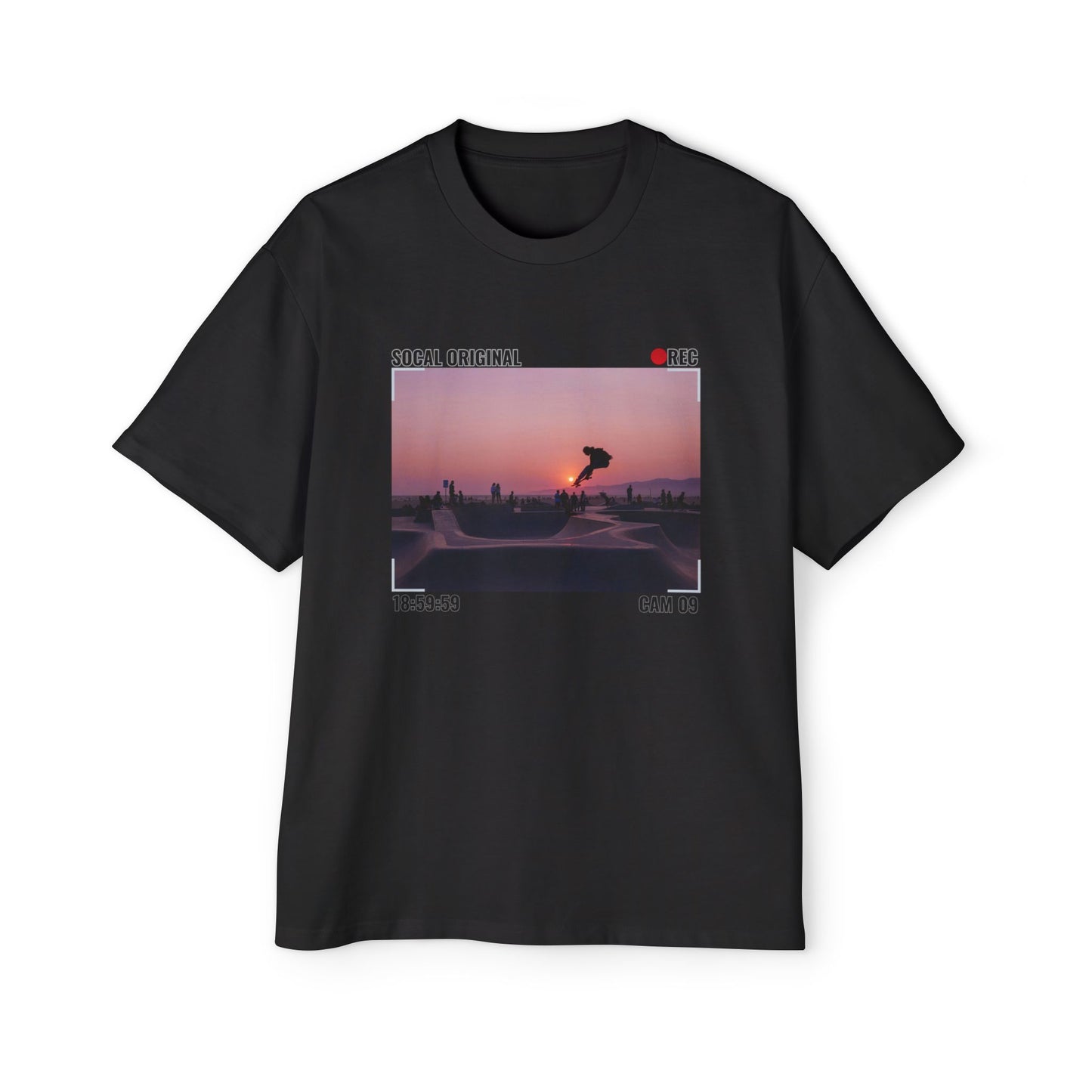 Venice Skatepark Sunset Men's Heavy Oversized Tee