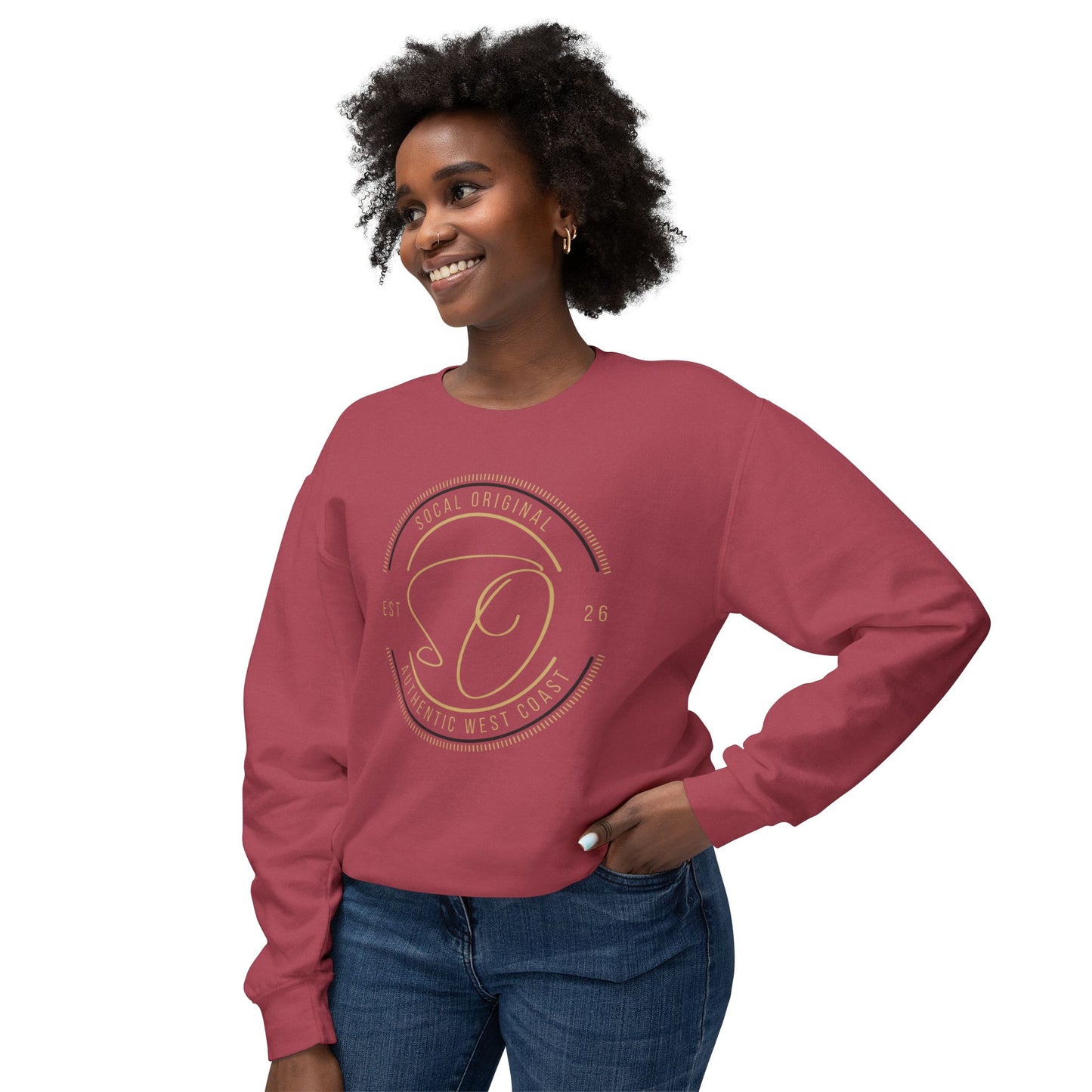 SoCal Original Badge Unisex Lightweight Crewneck Sweatshirt
