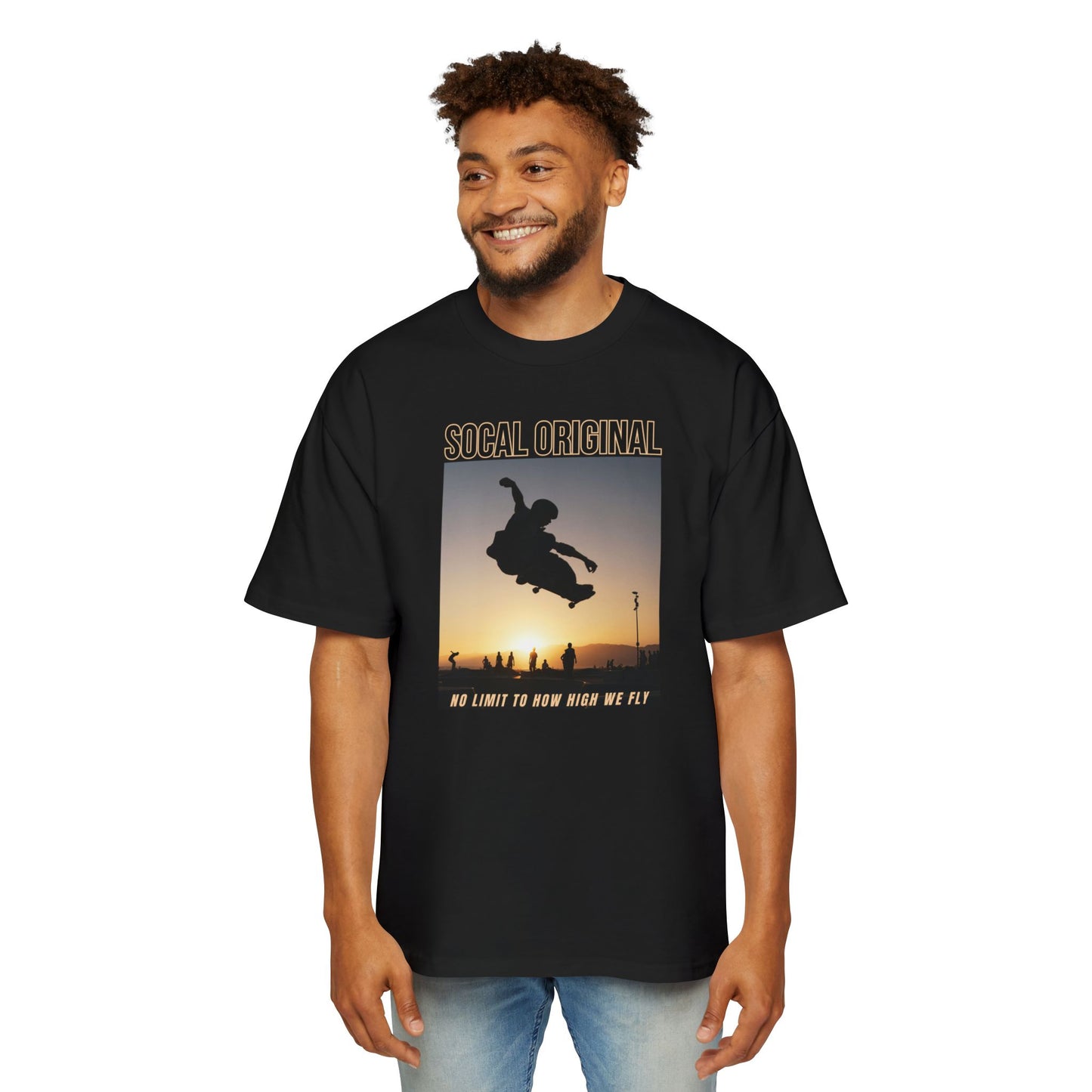 No Limit To HOw High We Fly Men's Heavy Oversized Tee