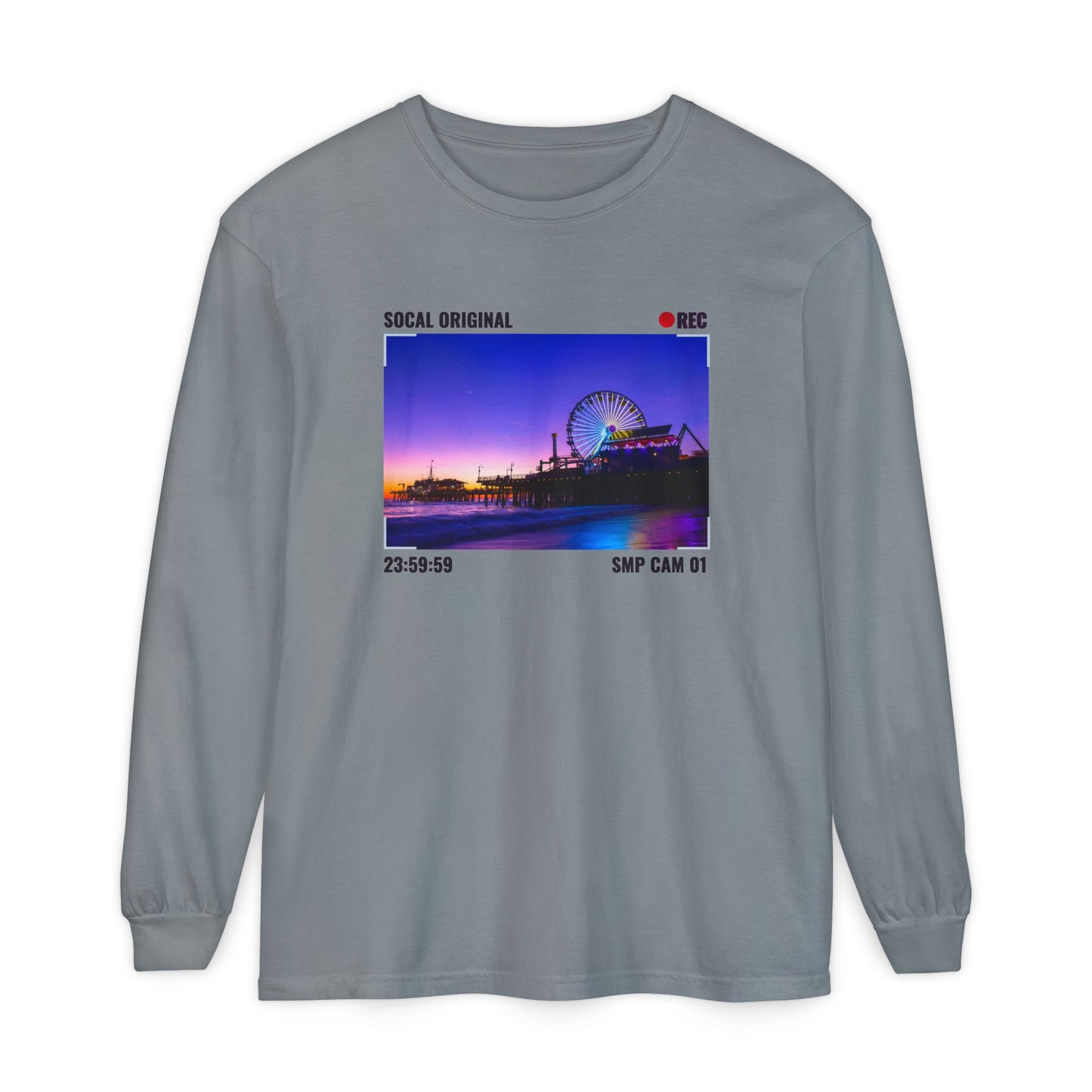 Santa Monica Pier SMP CAM 01 Unisex Garment-dyed Long Sleeve T-Shirt