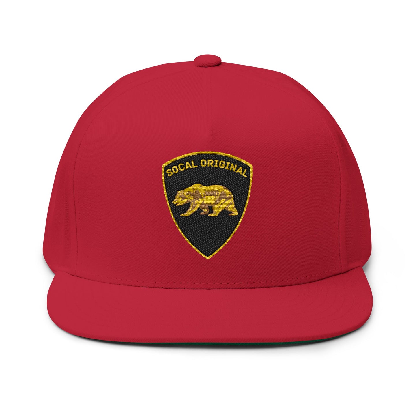 Gold Bear Shield Flat Bill Cap (Embroidery)