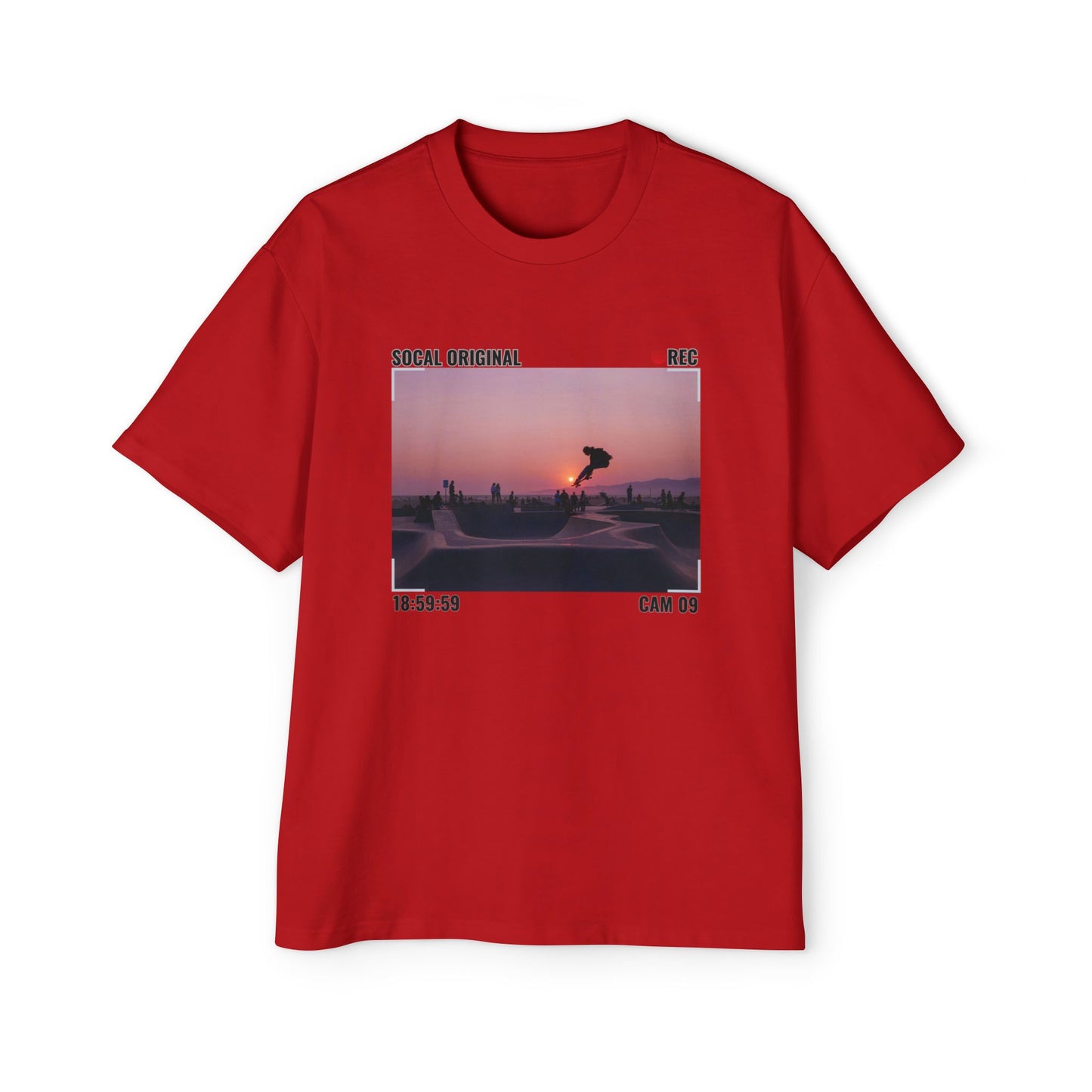 Venice Skatepark Sunset Men's Heavy Oversized Tee
