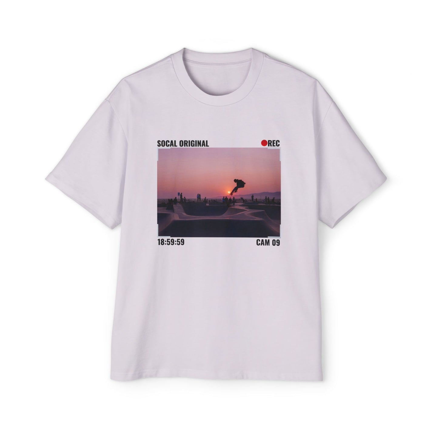 Venice Skatepark Sunset Men's Heavy Oversized Tee