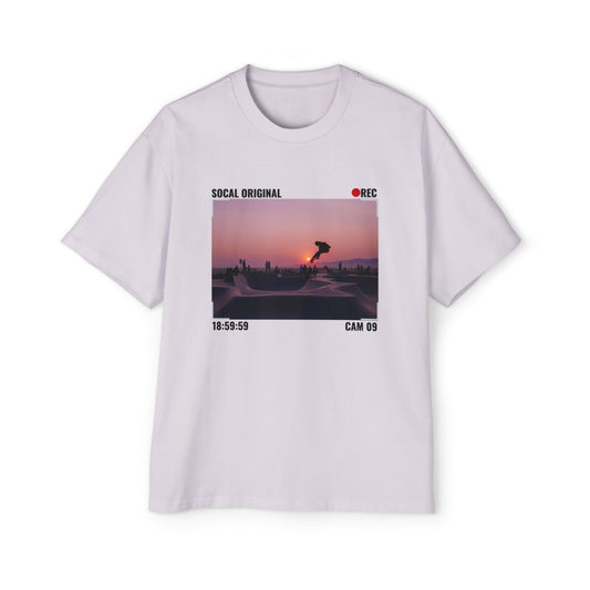 Venice Skatepark Sunset Men's Heavy Oversized Tee