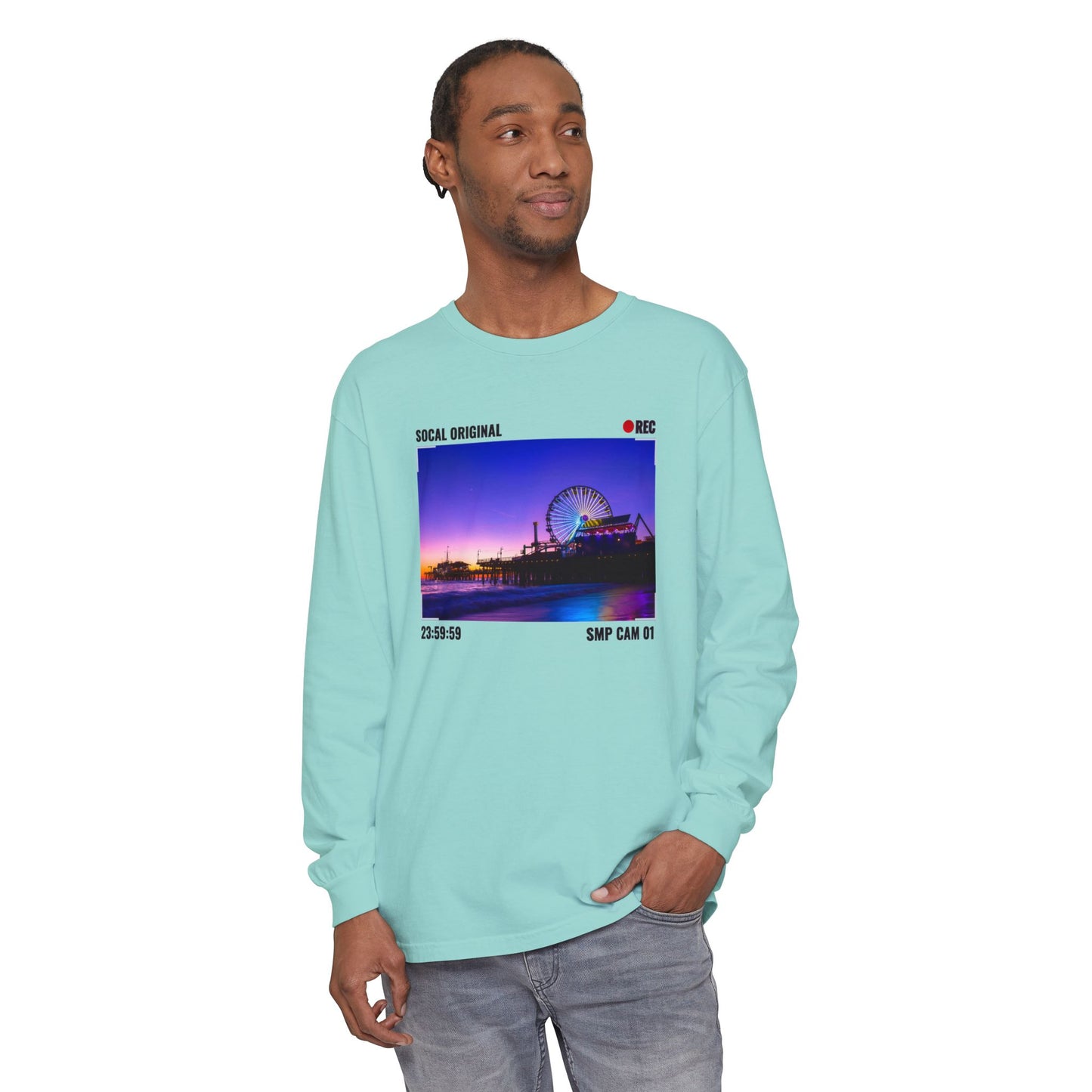 Santa Monica Pier SMP CAM 01 Unisex Garment-dyed Long Sleeve T-Shirt