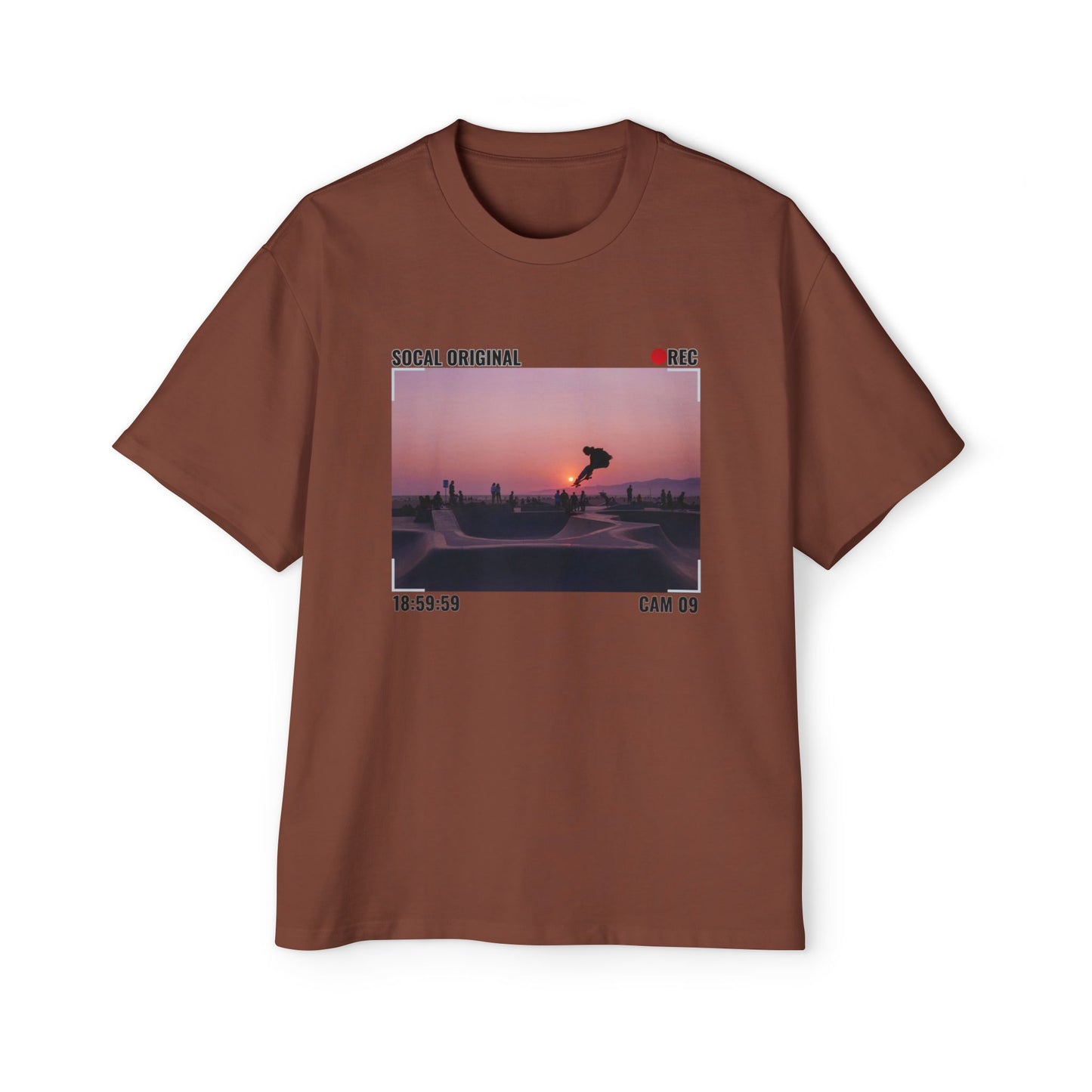 Venice Skatepark Sunset Men's Heavy Oversized Tee